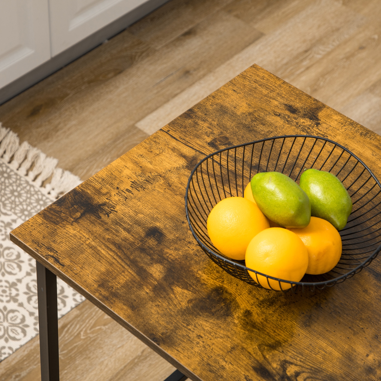 HOMCOM – Table de bar extensible avec abattant, table à hauteur de comptoir, table pliante de style pub avec tablette de rangement réglable, brun