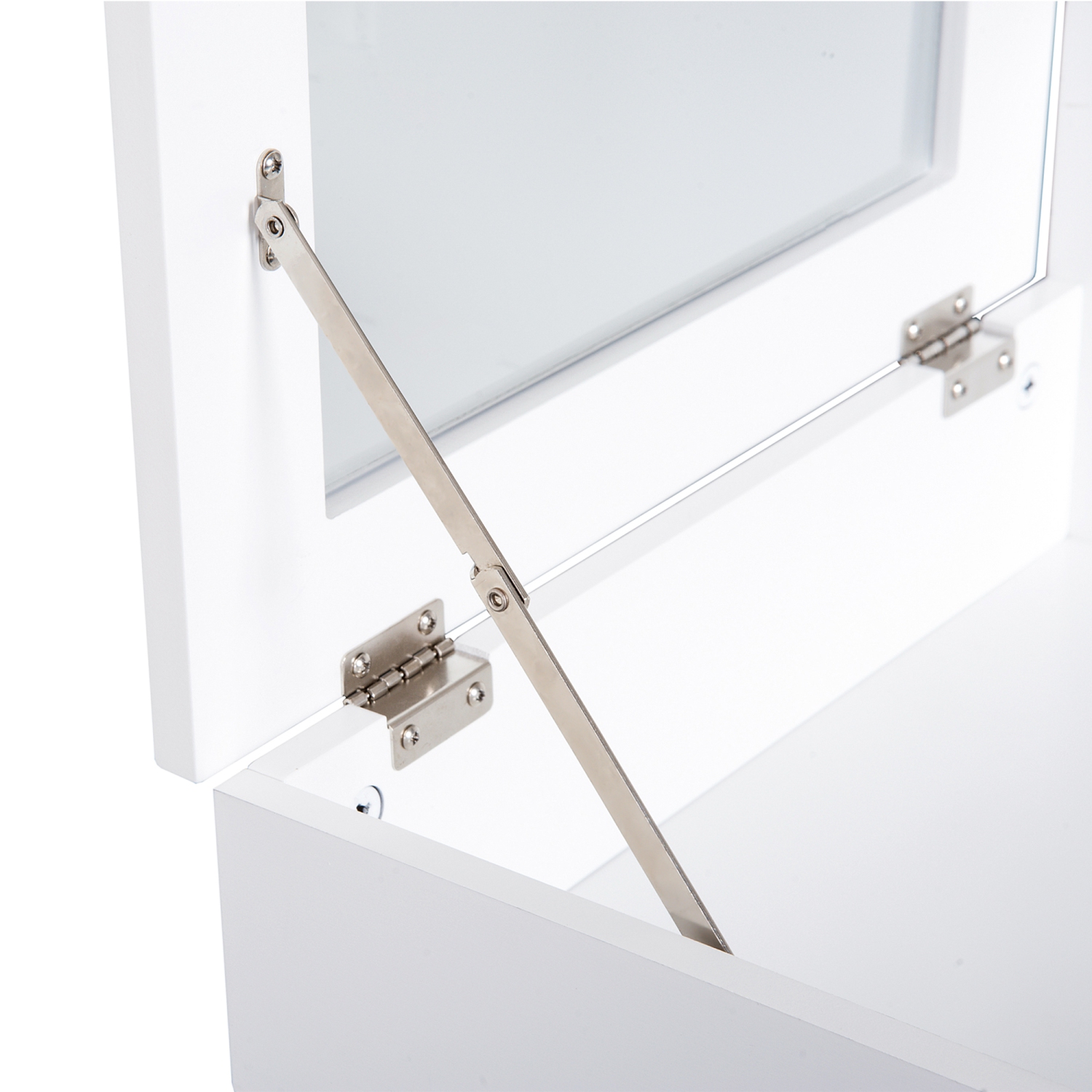 HOMCOM – Coiffeuse de maquillage avec miroir à dessus rabattable, table à langer moderne, bureau à maquillage avec dessus rabattable, 2 tiroirs pour