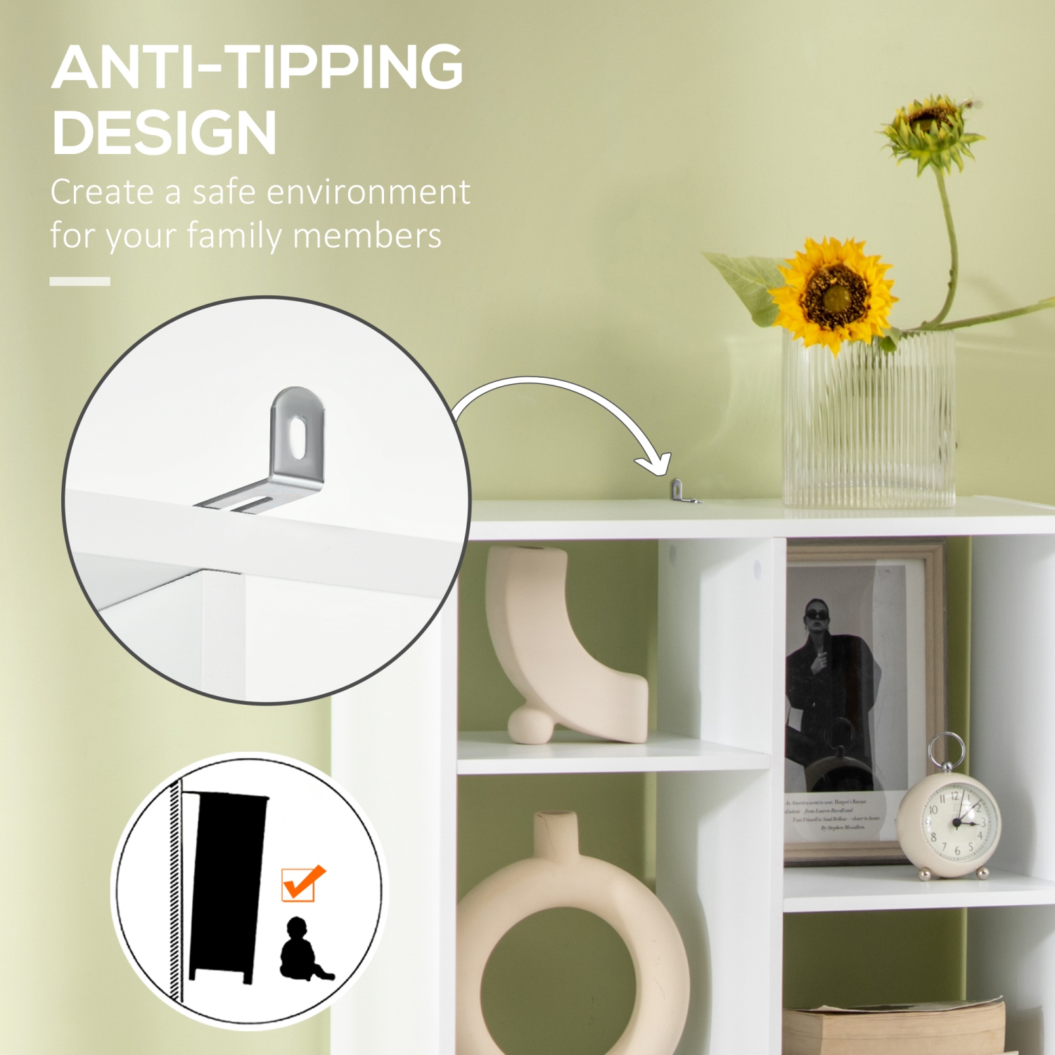 HOMCOM 63" Tall Bookshelf with Drawer, Freestanding Bookcase with Open Shelves, Shelving Unit, Display Rack for Bedroom, Living Room, Home Office,