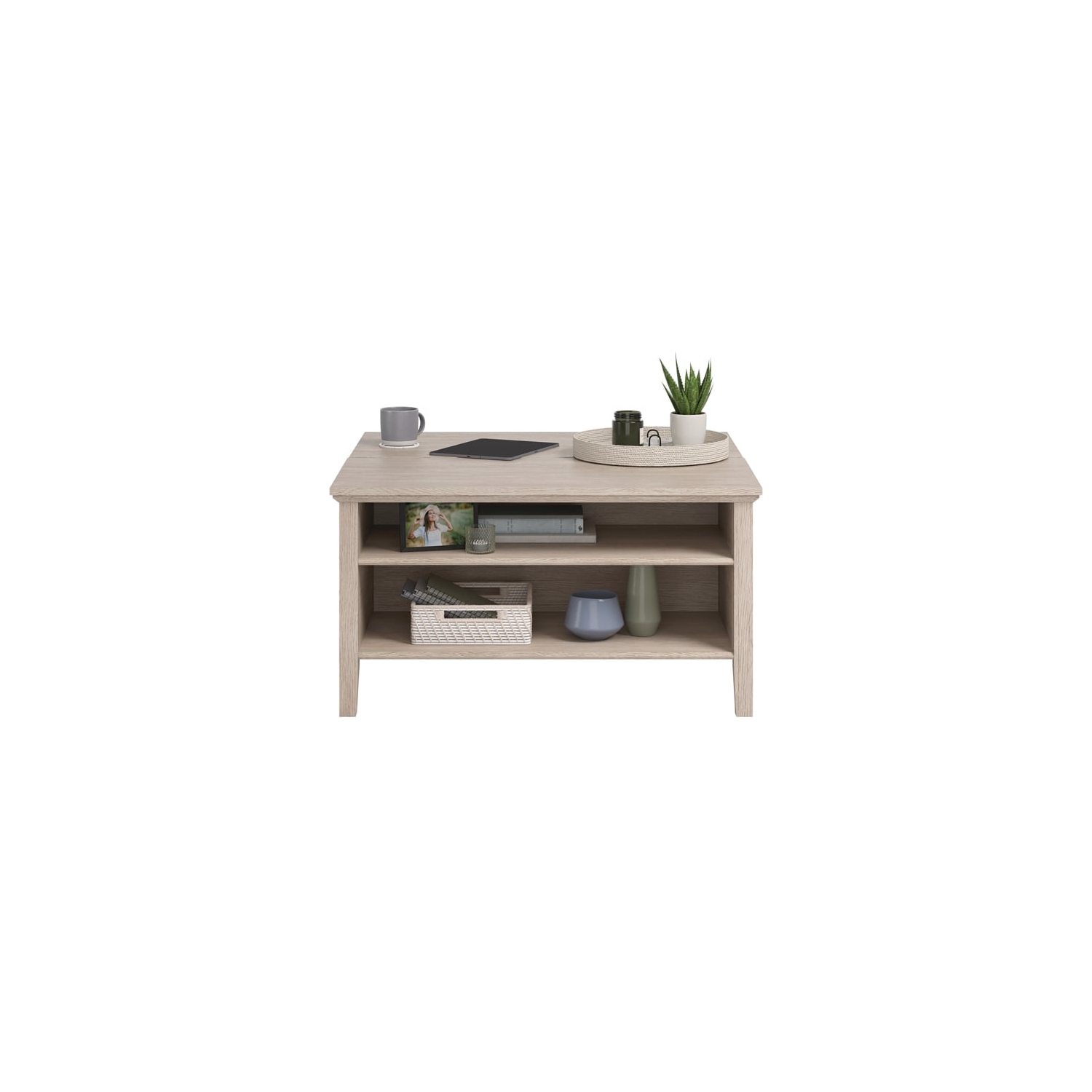 Sauder – Table basse à dessus relevable en bois d’ingénierie East Adara, fini chêne cascade