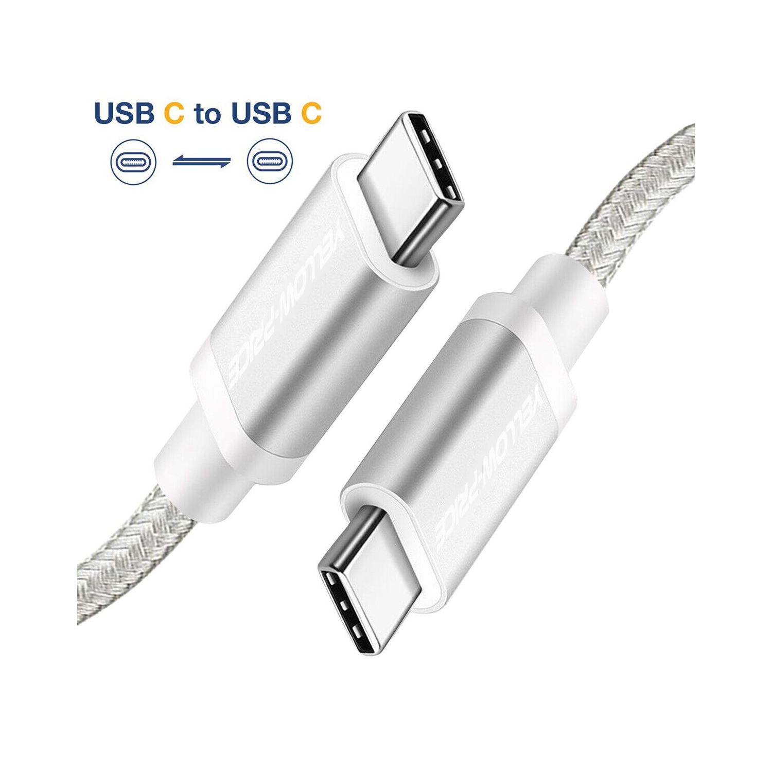 Thunderbolt 3 Compatible Nylon Braided USB C to USB C Cable Increased Durability