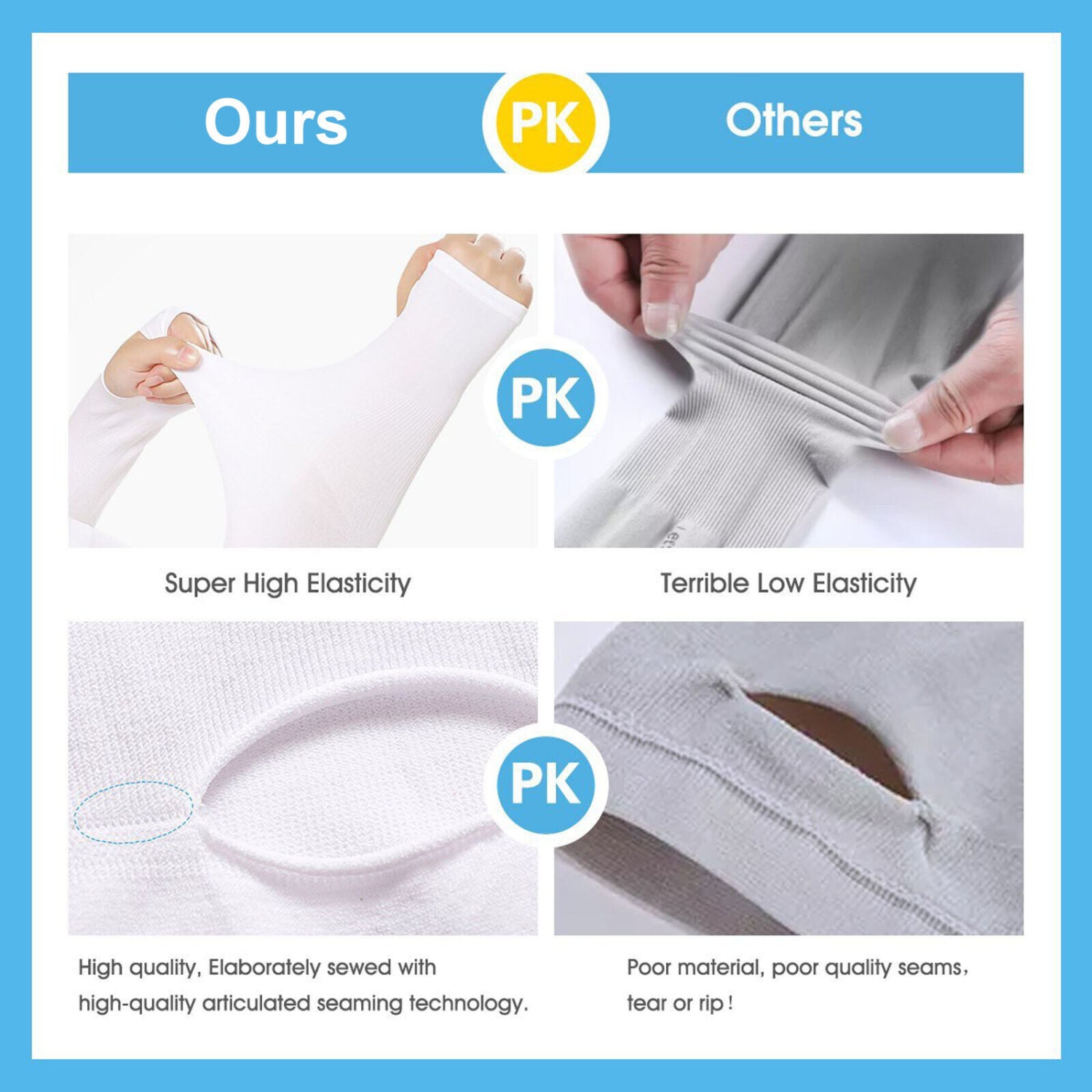 UPF 50 Sun Protection Cooling Arm Sleeves with Thumb Hole to Cover Arms, Unisex