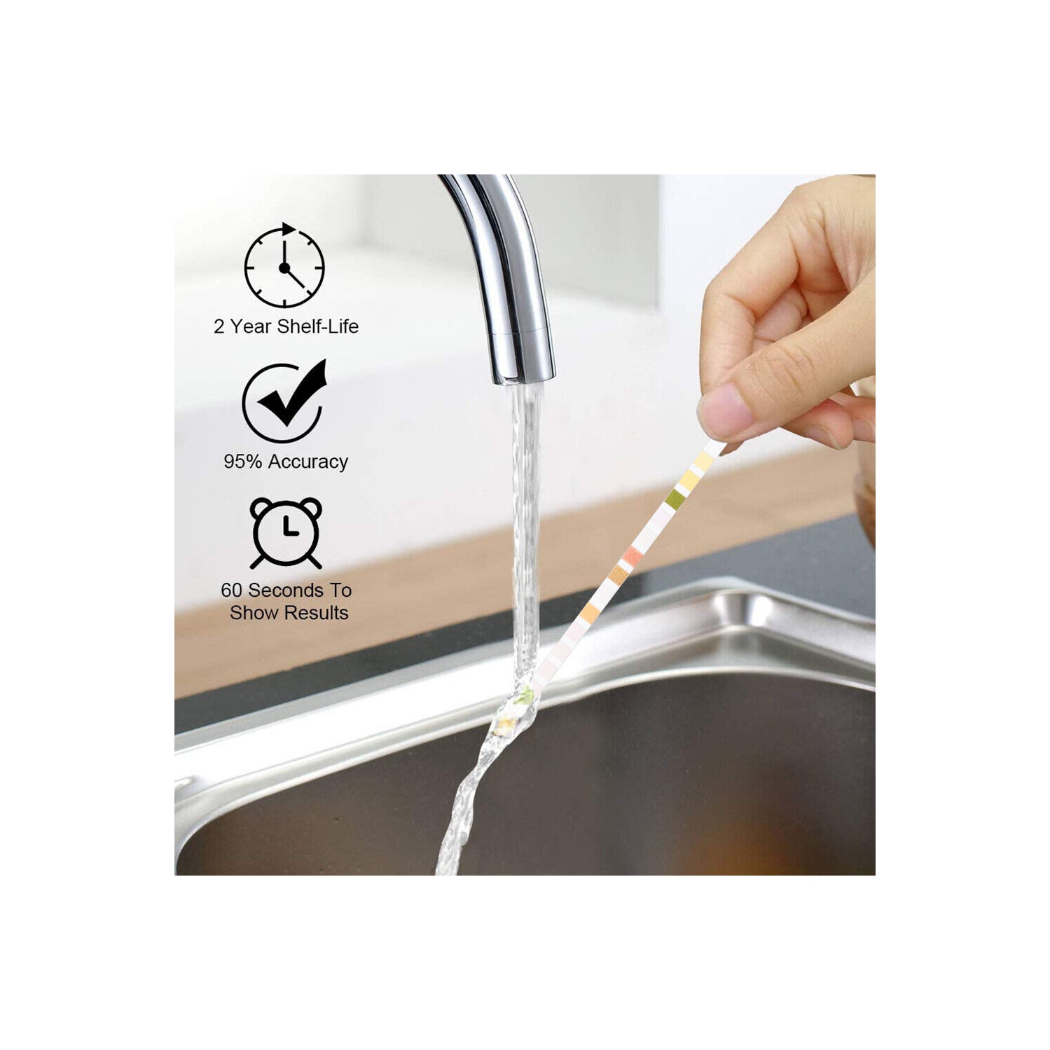 100 BANDELETTES de test 16-EN-1 pour eau potable facile à utiliser pour le fer à plomb PH Hardness