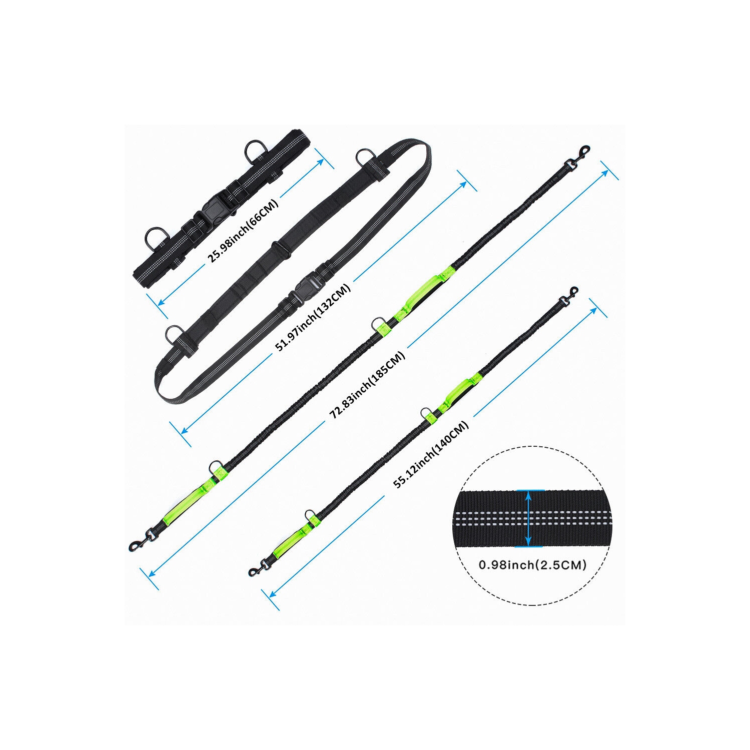 Laisse double rétractable pour chien sans fil; ne s’emmêle pas pour les chiens de grande taille de 150 lb et moins