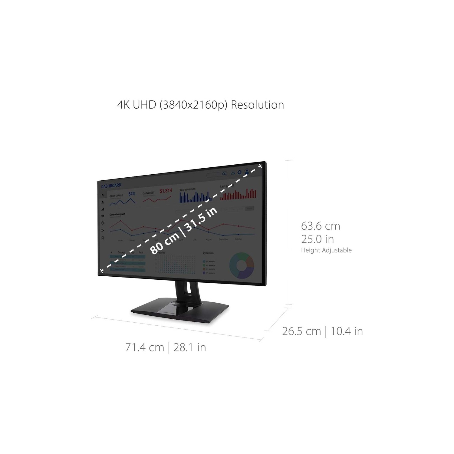 Moniteur ACL IPS UHD 4K 60 Hz 32 po DE VIEWSONIC/temps réponse 5 ms gris à gris