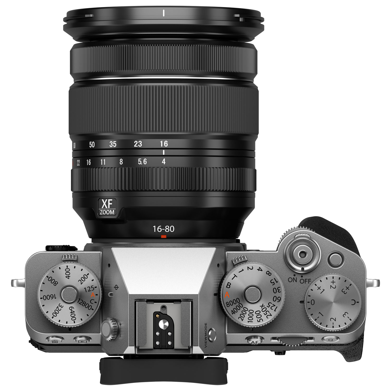 Appareil photo sans miroir X-T5 de Fujifilm à objectif XF 16-80 mm f/4 R OIS WR - Argenté