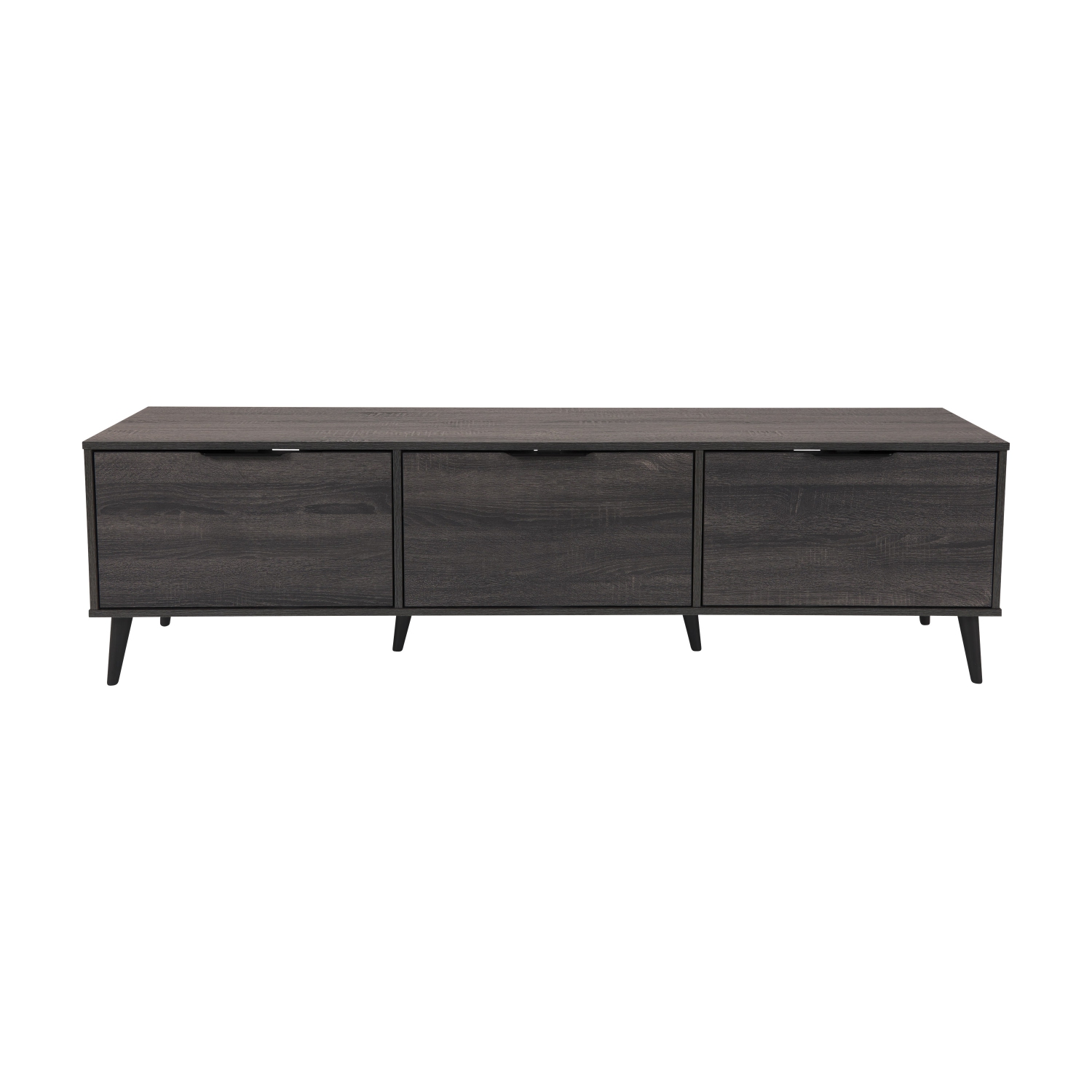 CorLiving Cole 71'' Wide Dark Grey Wood Grain TV Stand with Cabinet Storage, for TVs up to 85"