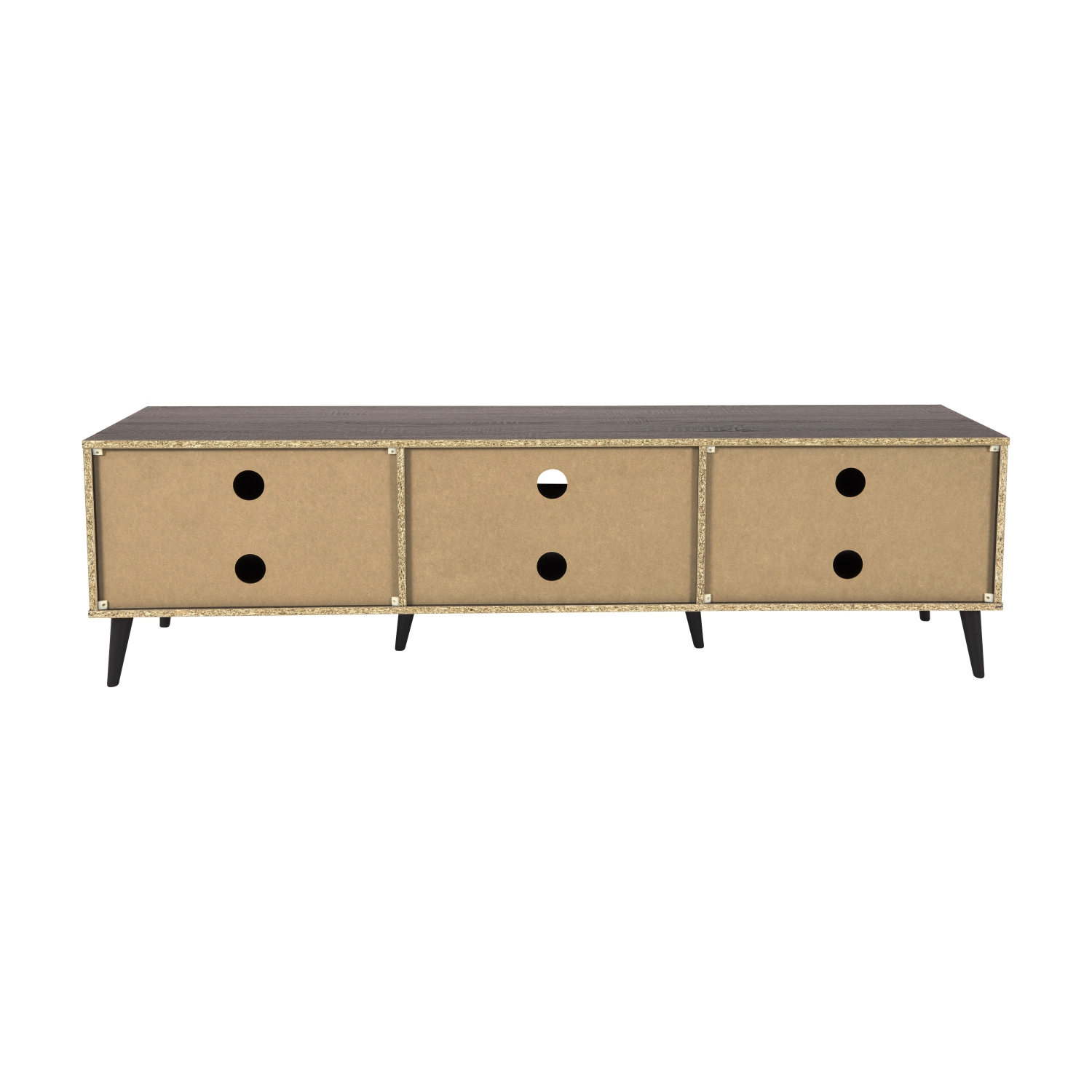 CorLiving Cole 71'' Wide Dark Grey Wood Grain TV Stand with Cabinet Storage, for TVs up to 85"