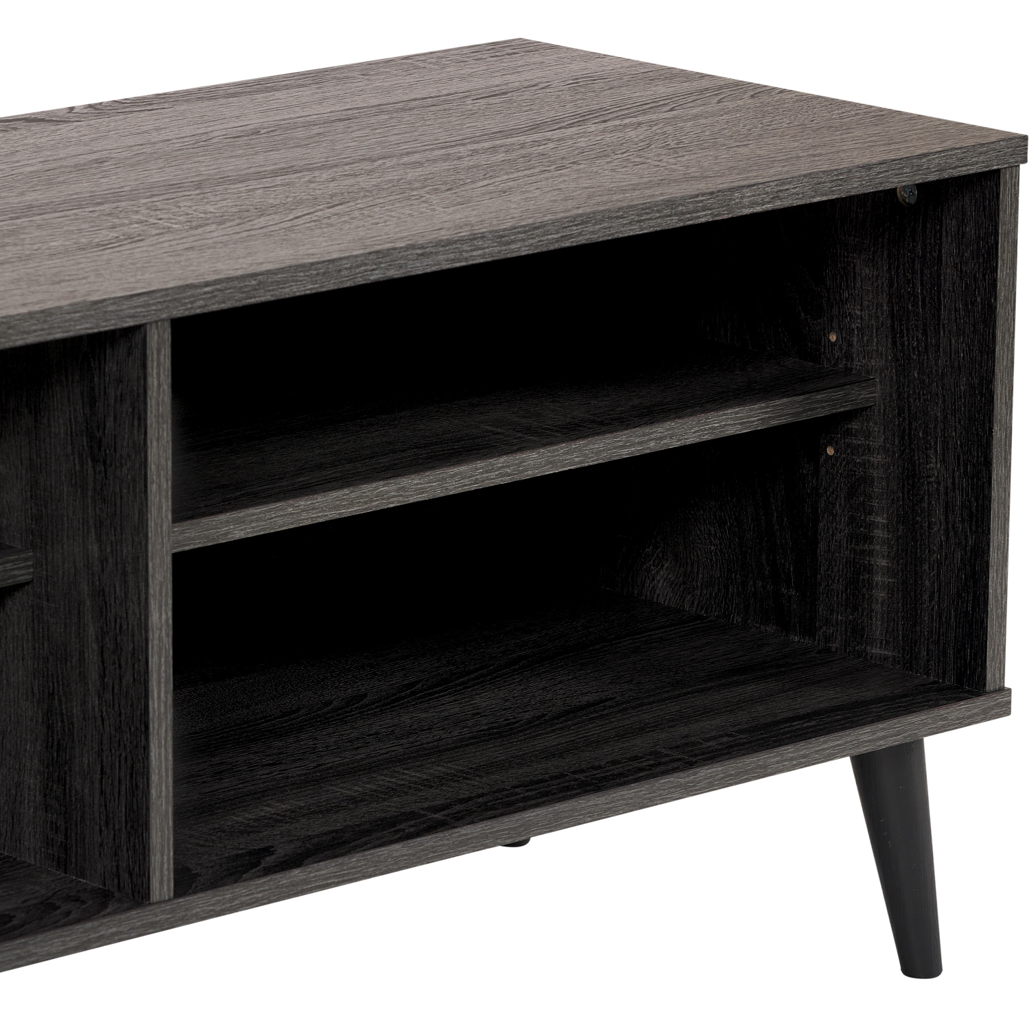 CorLiving THW-651-B TV Stand with Open Shelves, TVs up to 85"