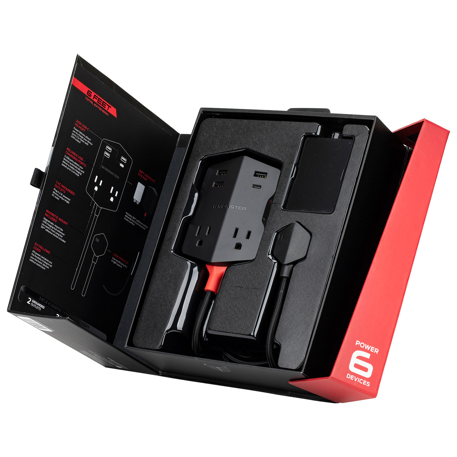 Parasurtenseur à 2 prises à 4 ports USB Power Shield de Monster