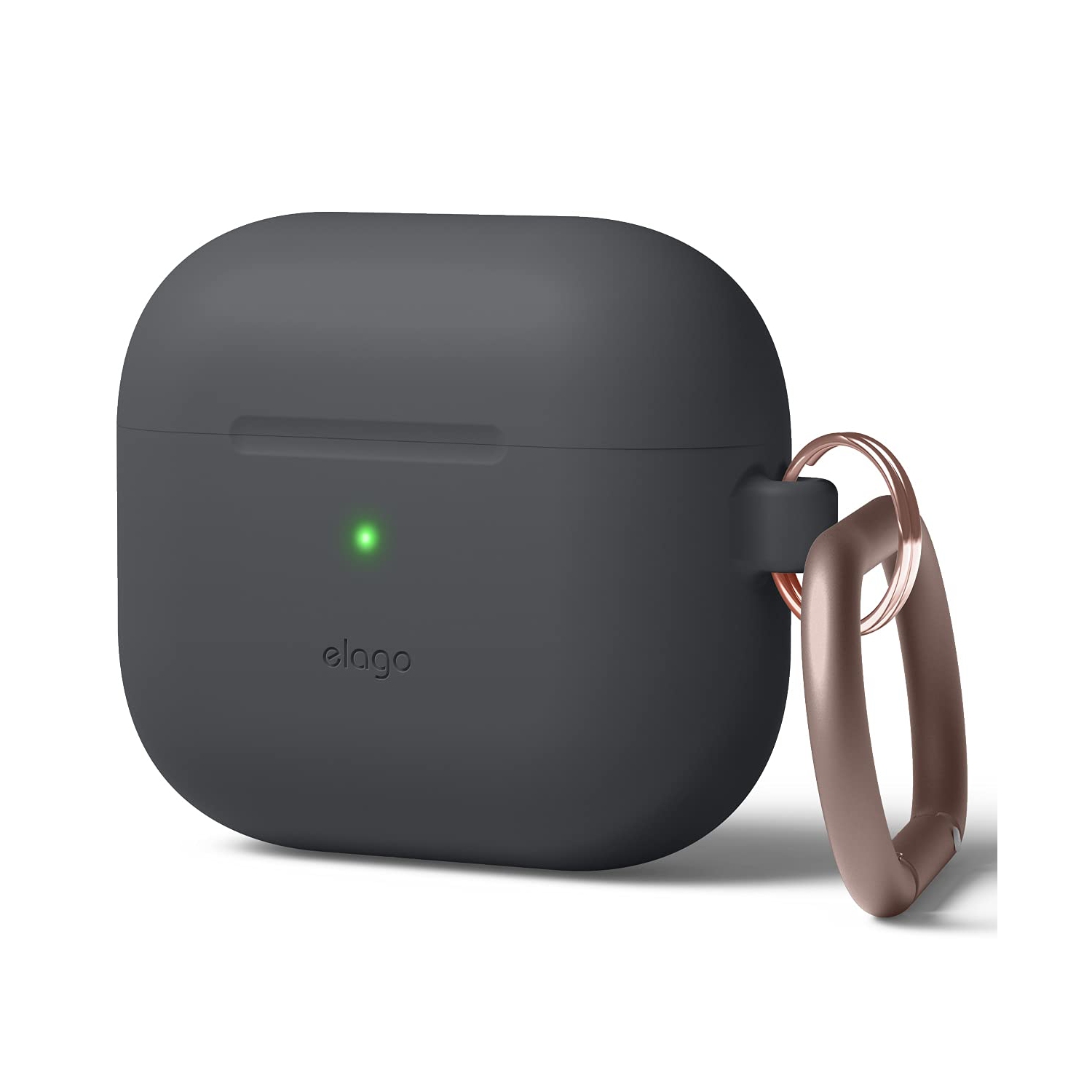 elago Silicone Case Compatible with AirPods 3rd Generation Case - Carabiner Included, Supports Wireless Charging, Shock Resistant, Full Protection
