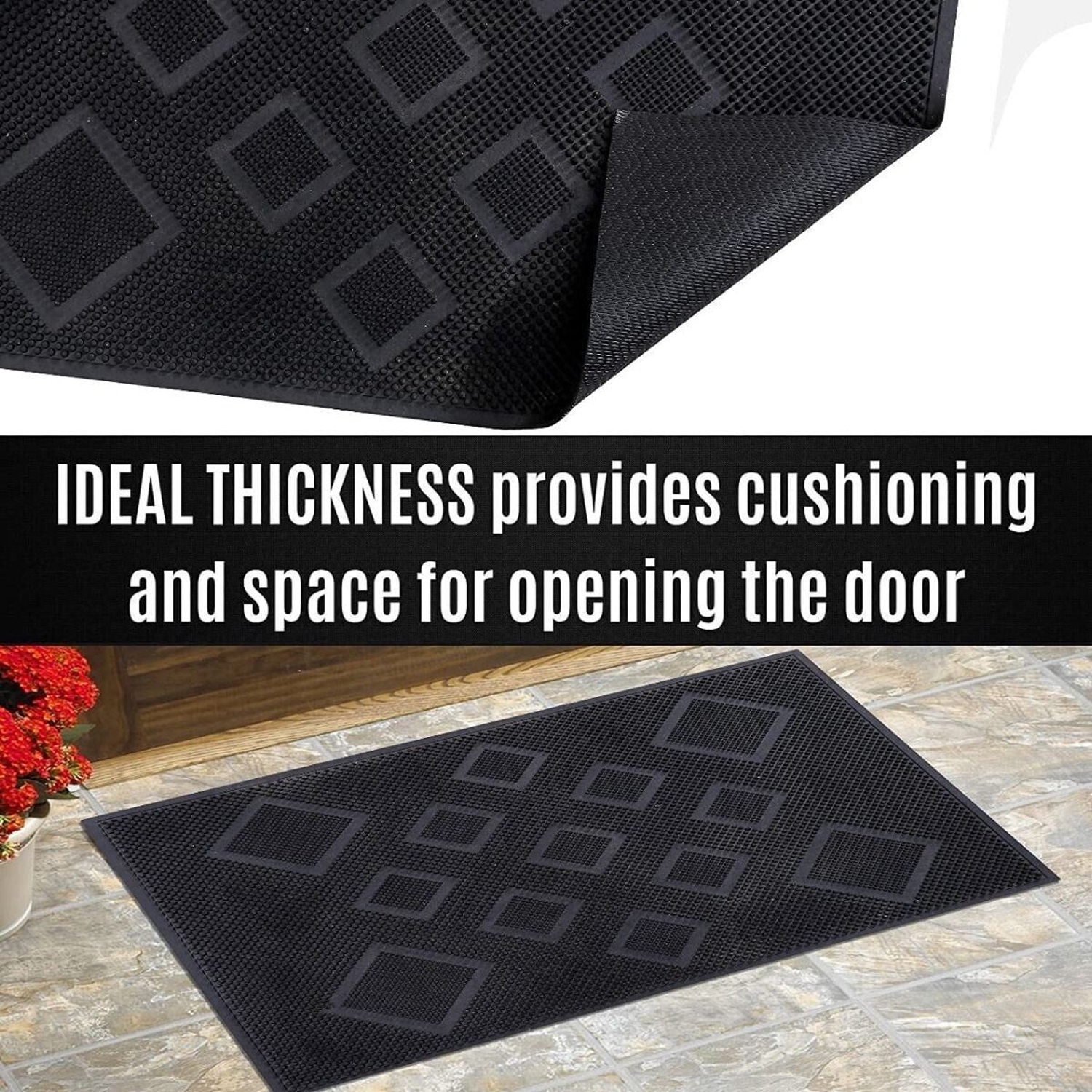 Tapis de sol en caoutchouc pour la maison, tapis de porte antidérapant pour entrée de maison, salon, chambre à coucher, cuisine, tapis de douche