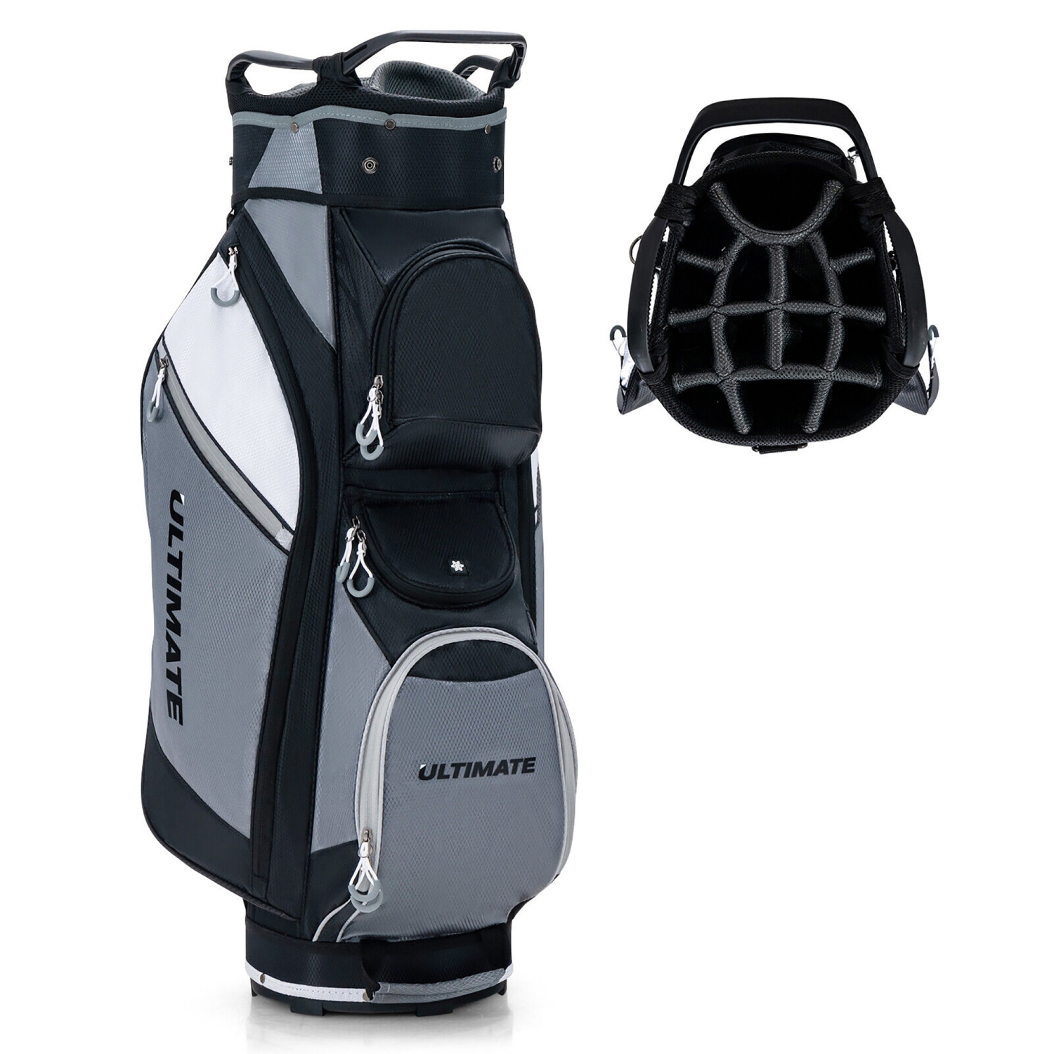 GYMAX Golf Bag, 14 Way Full Length Divider Golf Cart Bag with Rain