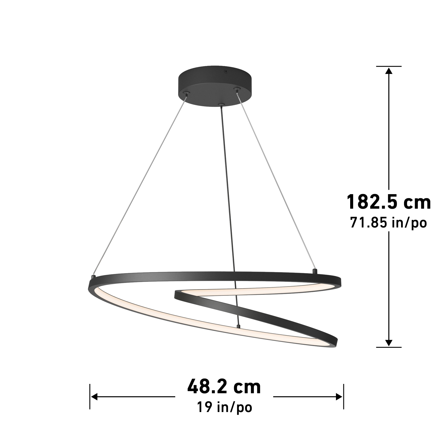 Luminaire suspendu moderne salto, noir