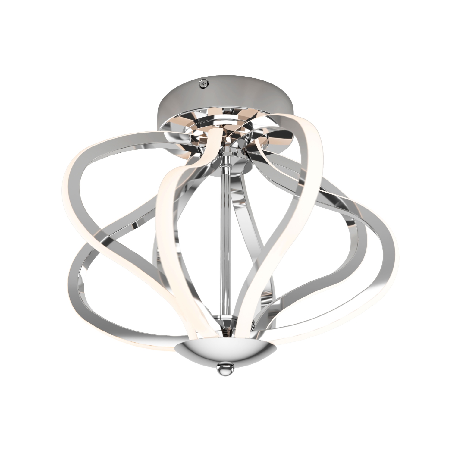 Meridian Modern Flush Mount Ceiling Light Fixture, Chrome