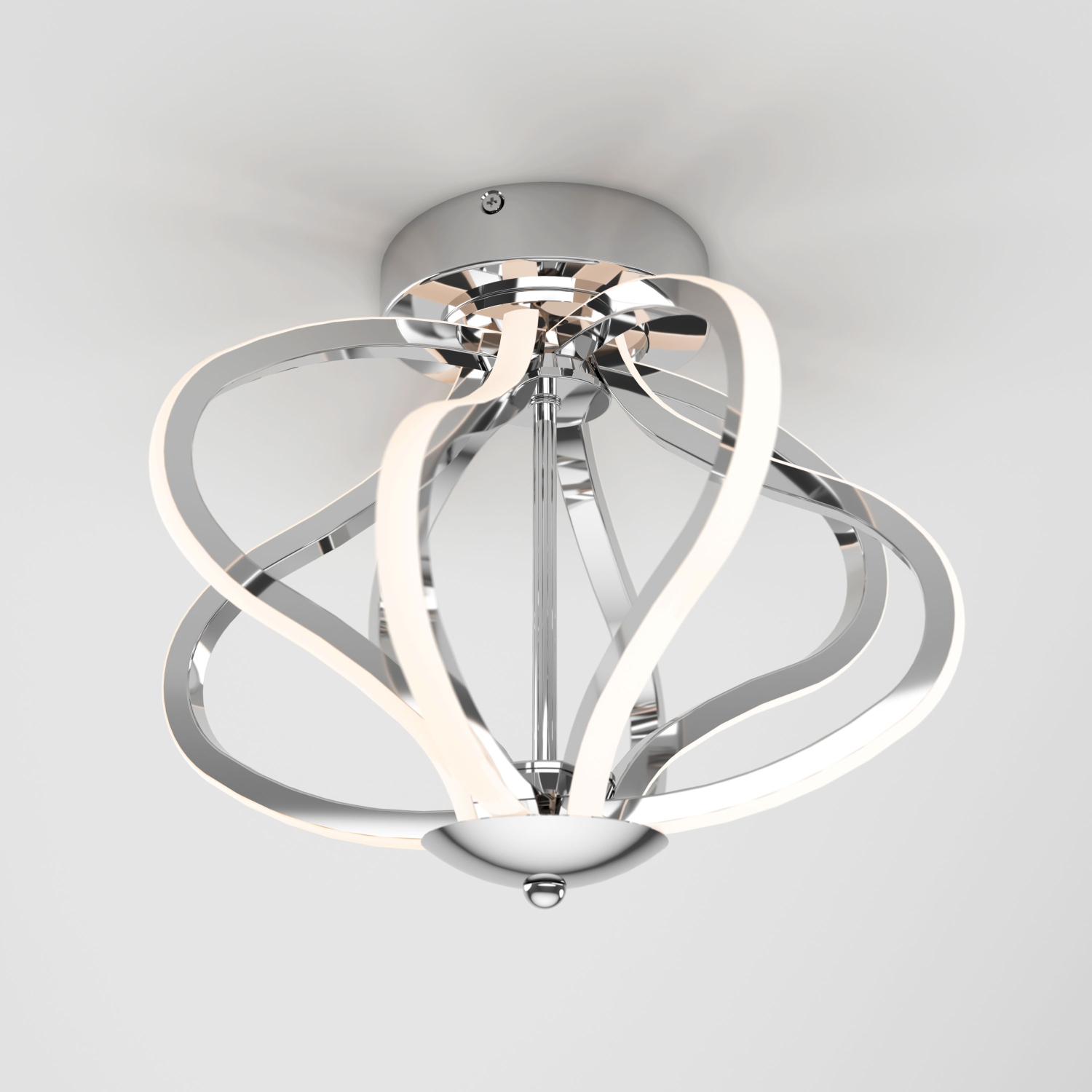 Meridian Modern Flush Mount Ceiling Light Fixture, Chrome