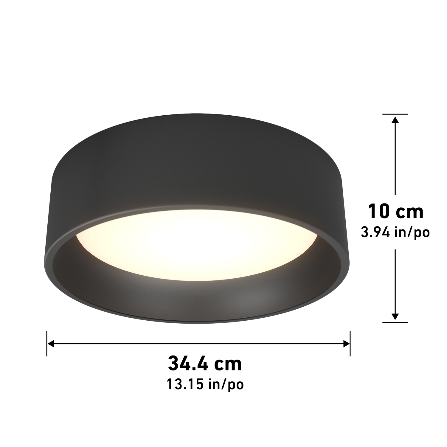 Alton Modern Flush Mount Ceiling Light Fixture, Black