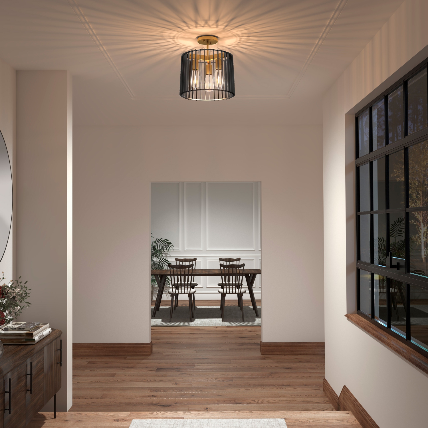 Plafonnier moderne Gatsby, noir et doré