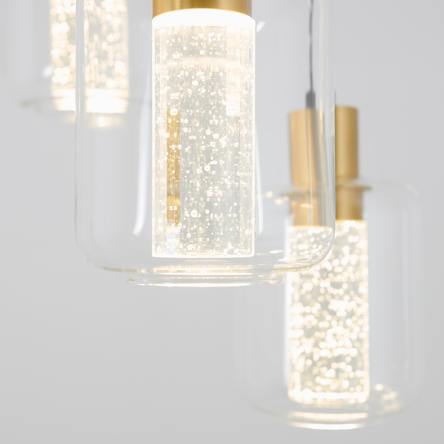 Luminaire suspendu moderne Globe champagne, noir et doré