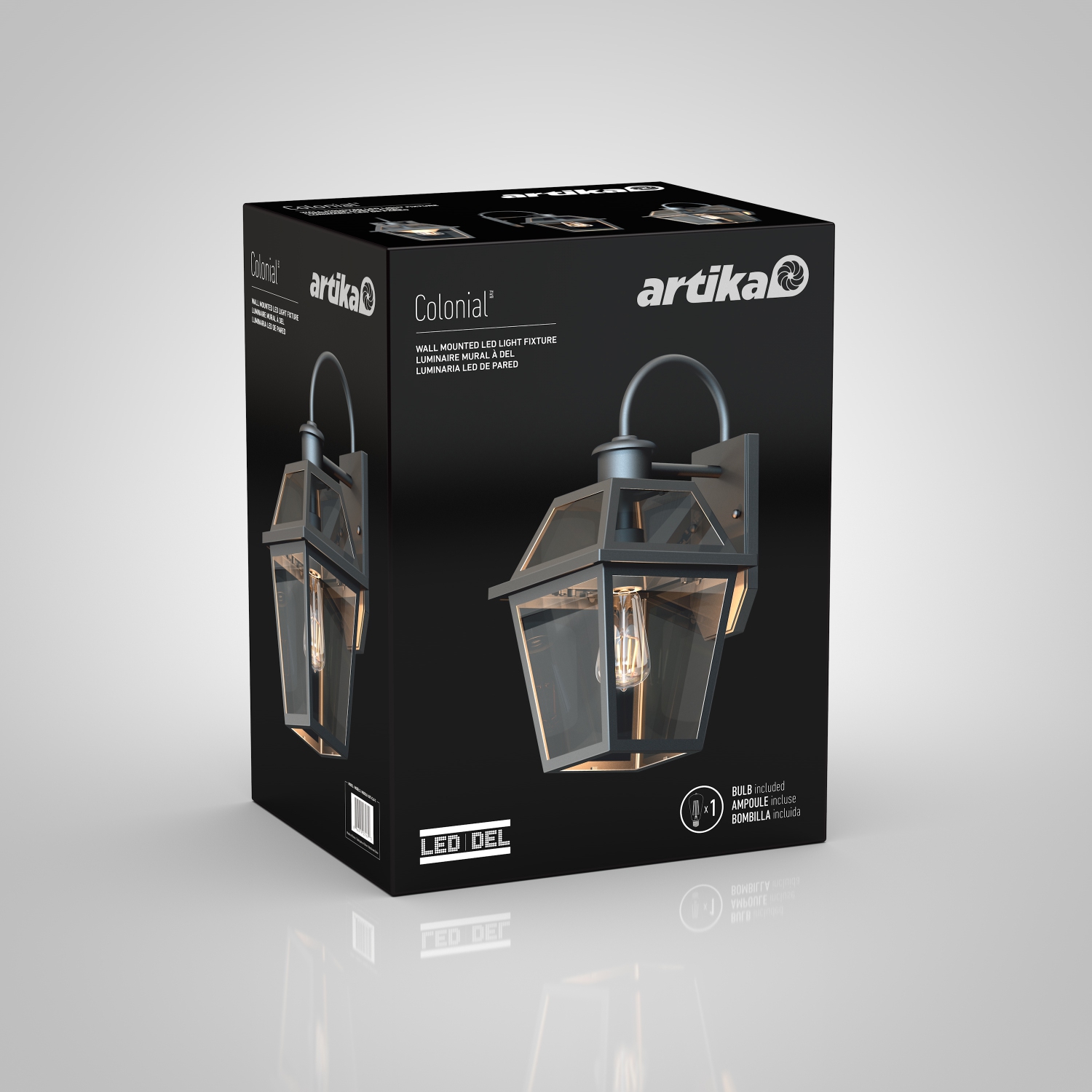 Colonial Modern Outdoor Wall Light, Black