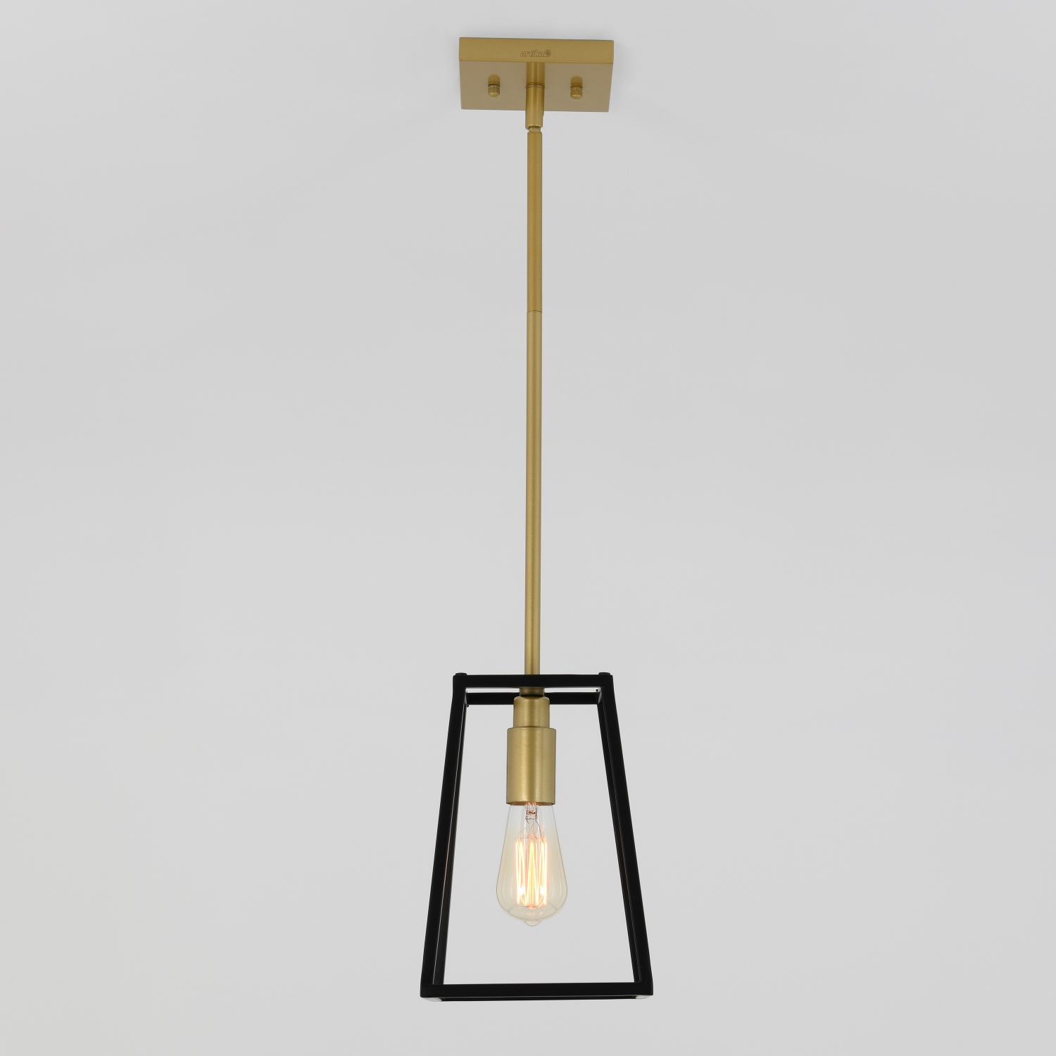 Carter Modern Mid-Century Pendant Light Fixture, Black and Gold