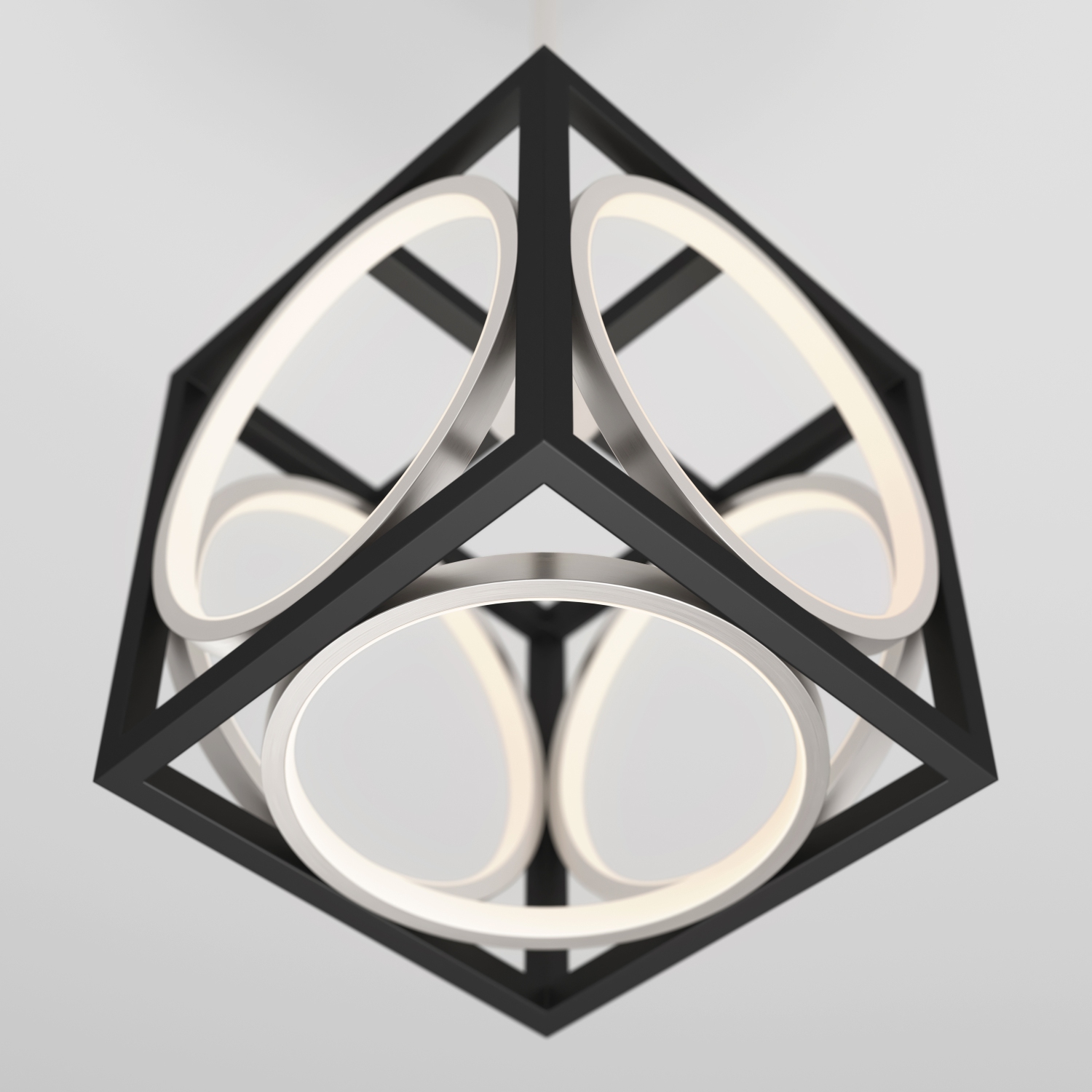 Suspension moderne Astoria, nickel brossé