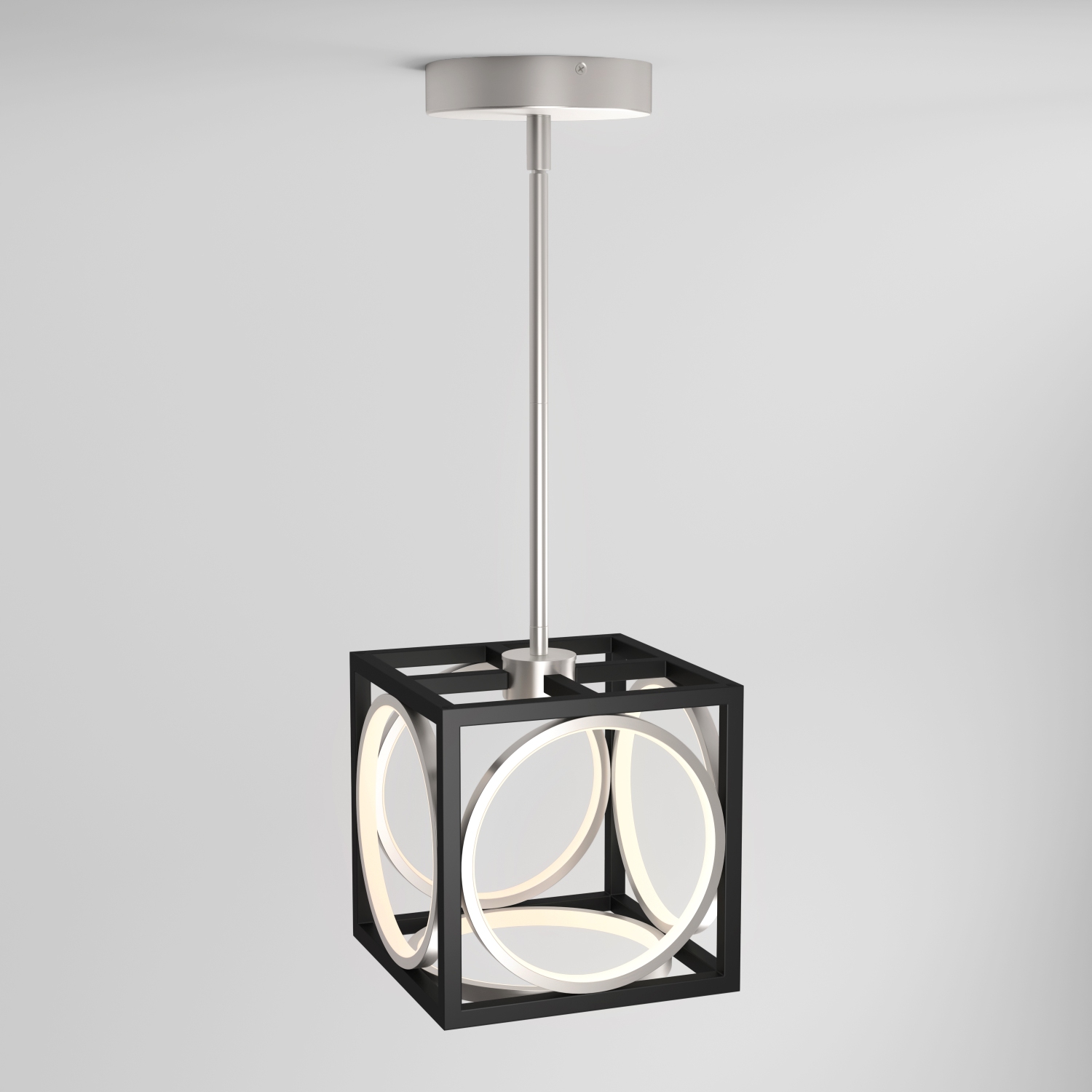 Suspension moderne Astoria, nickel brossé