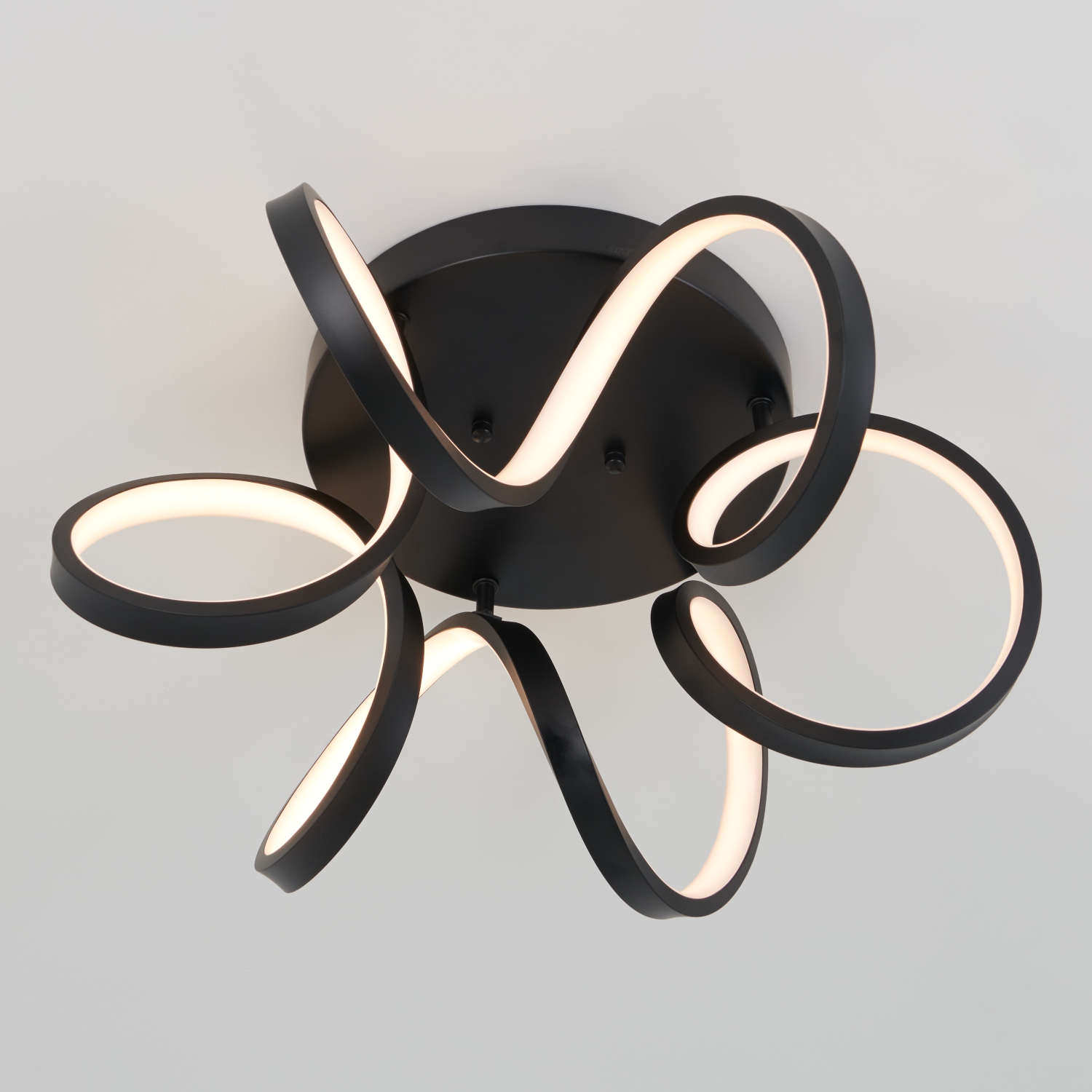 Plafonnier moderne Swirl Ribbon, noir