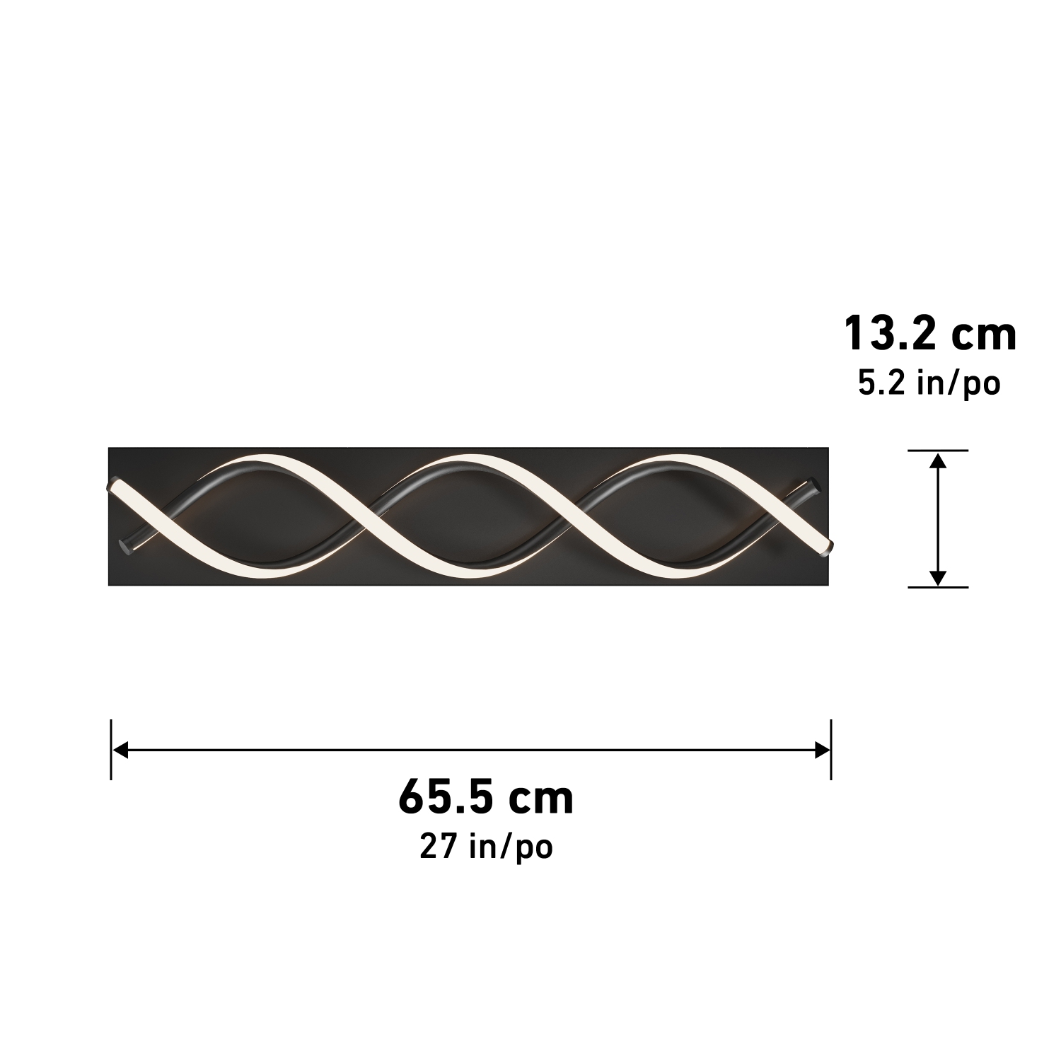 Applique de salle de bain moderne DNA, noir