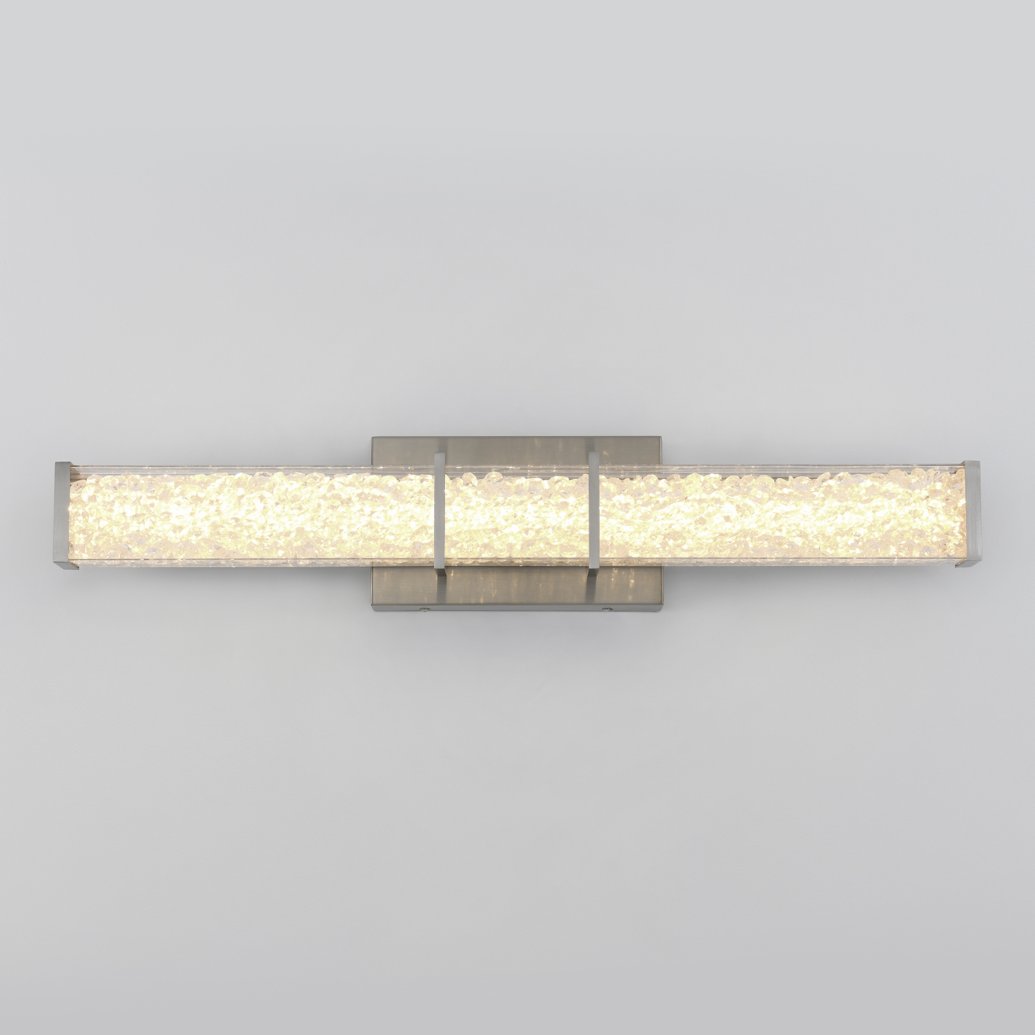 Applique de salle de bain Riviera Royale moderne, nickel brossé