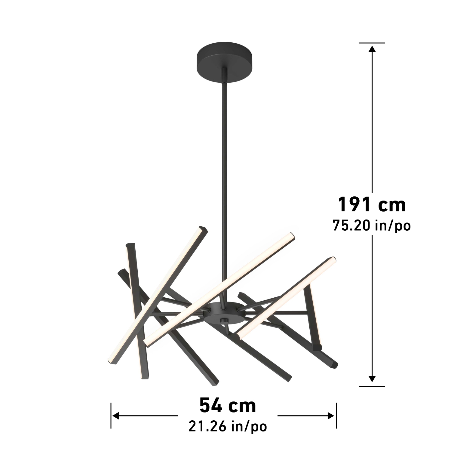 Luminaire suspendu moderne Malibu, noir