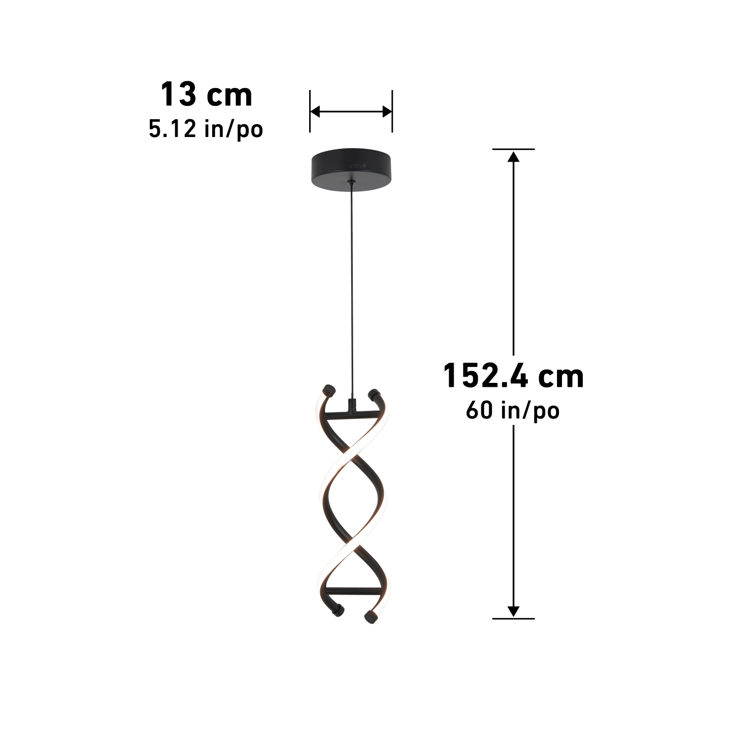 DNA Modern Pendant Light Fixture, Black