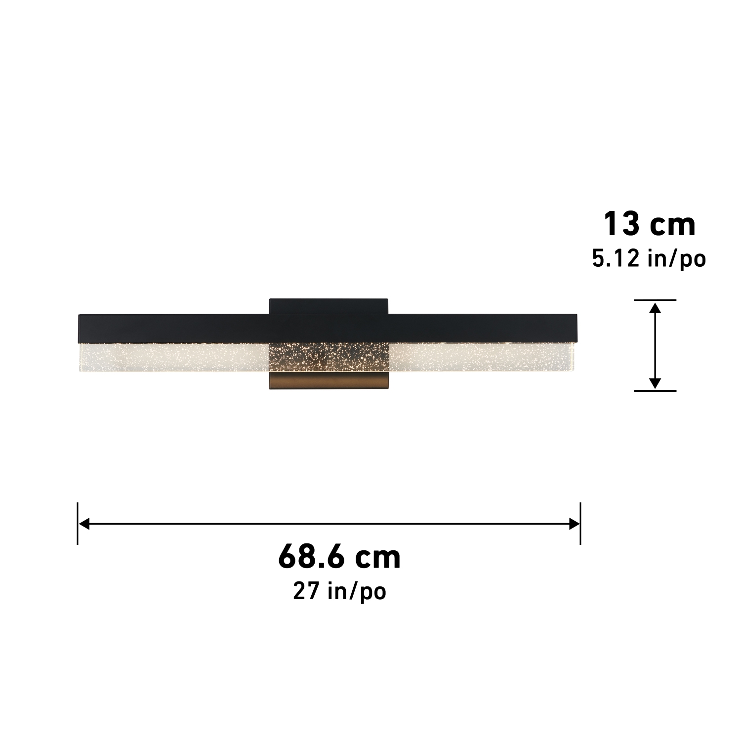 Applique de salle de bain moderne Essence Bubble Bar, noir