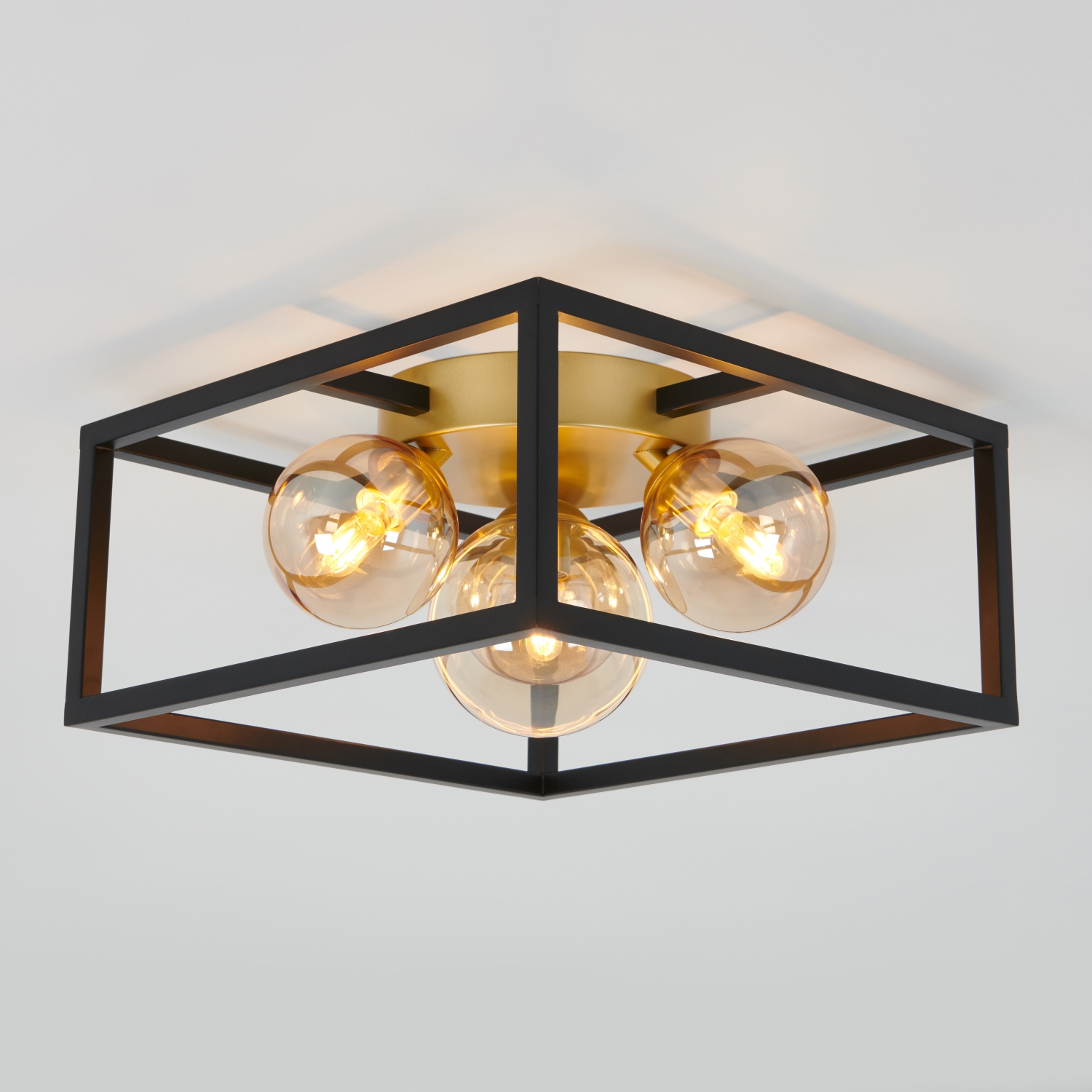 Plafonnier moderne Griffintown, noir et doré