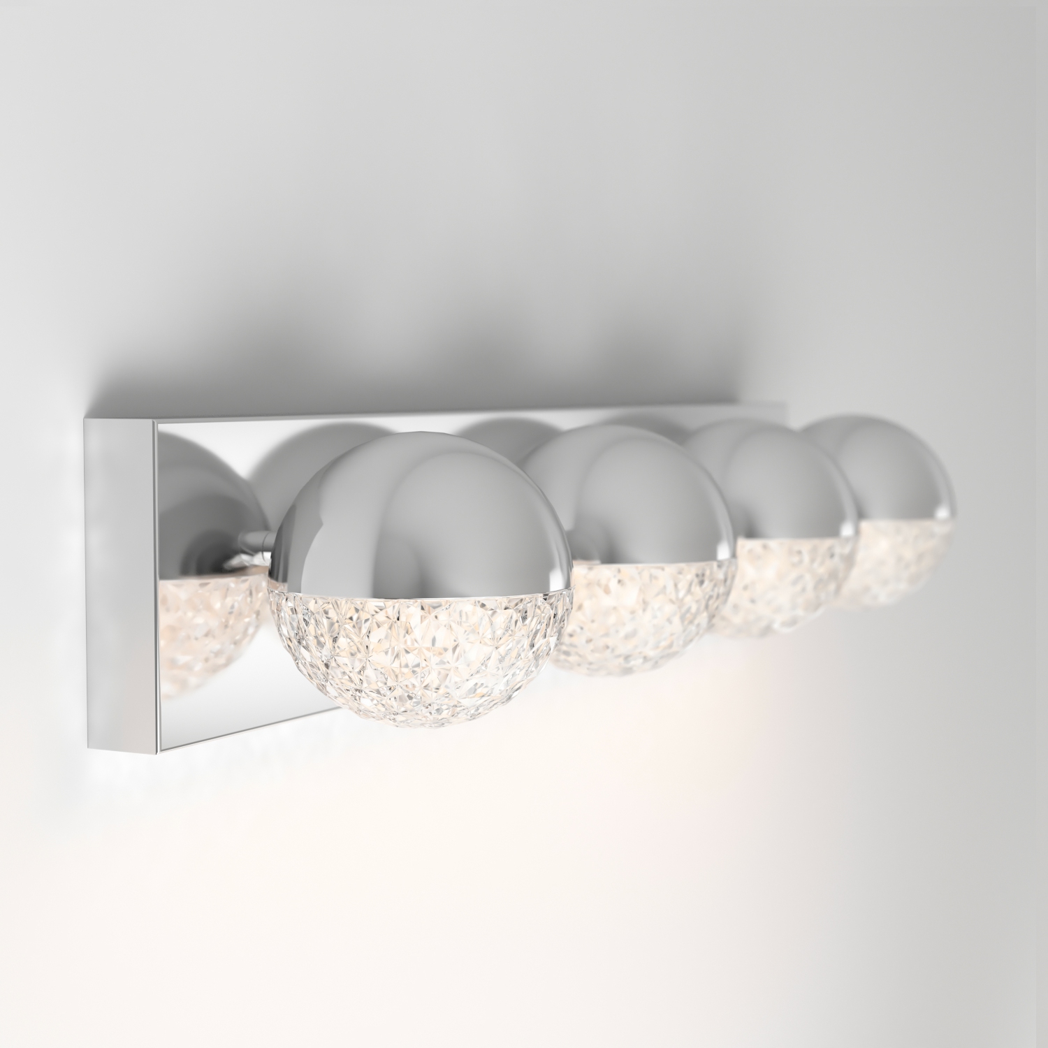 Carat Modern Vanity Light, Chrome