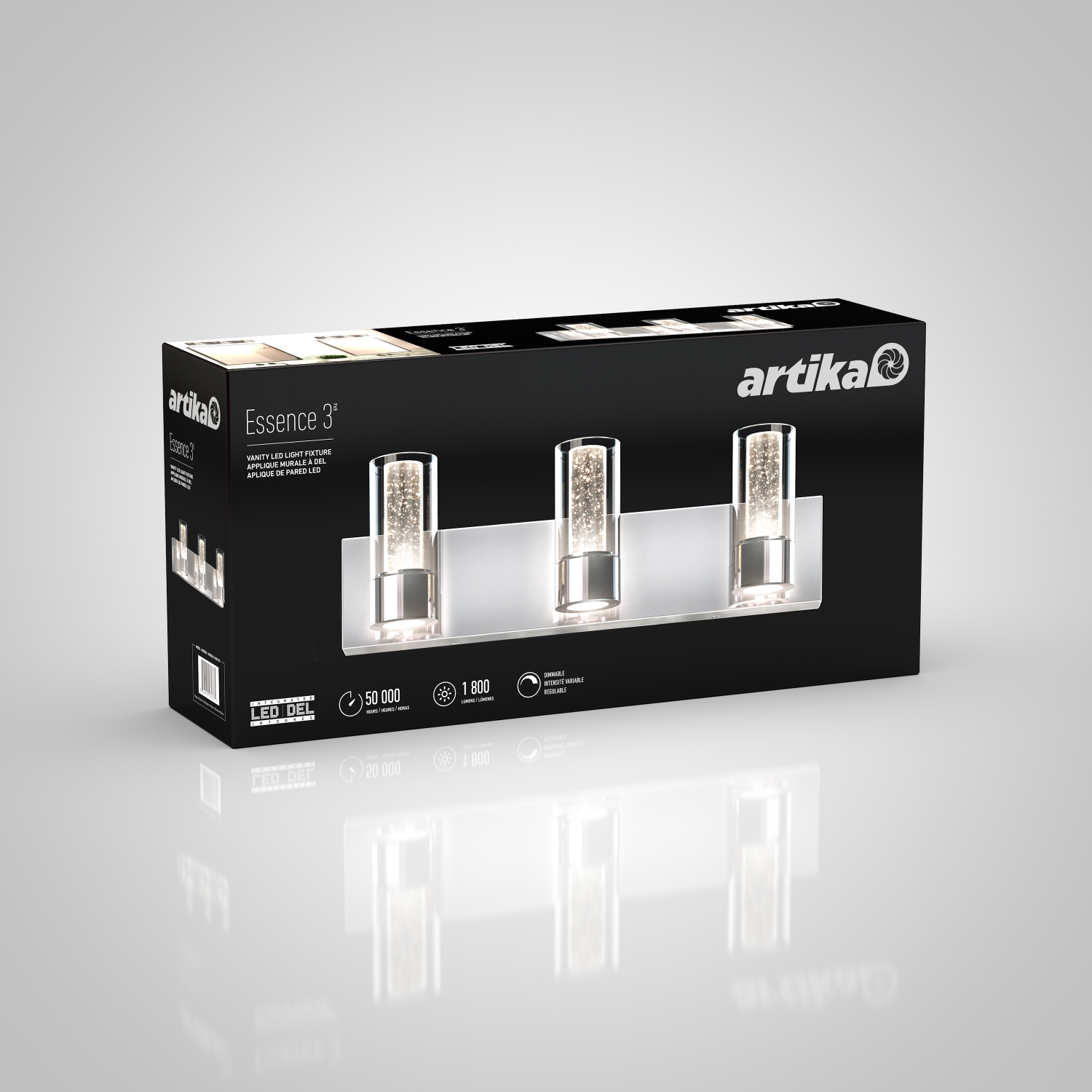 Applique de salle de bain moderne Essence, chrome