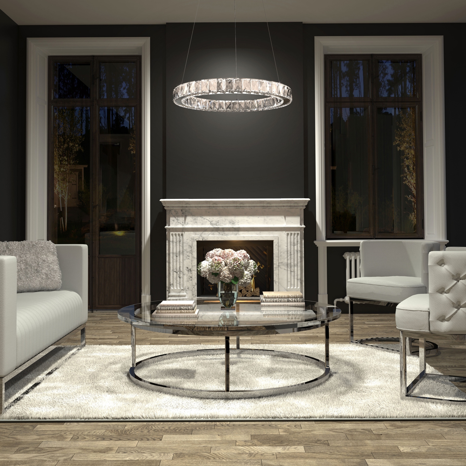 Lustre moderne Celebrity, chrome