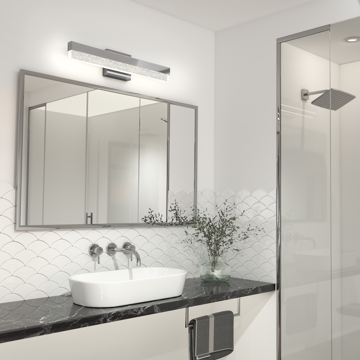 Applique de salle de bain moderne Essence Bubble Bar, chrome