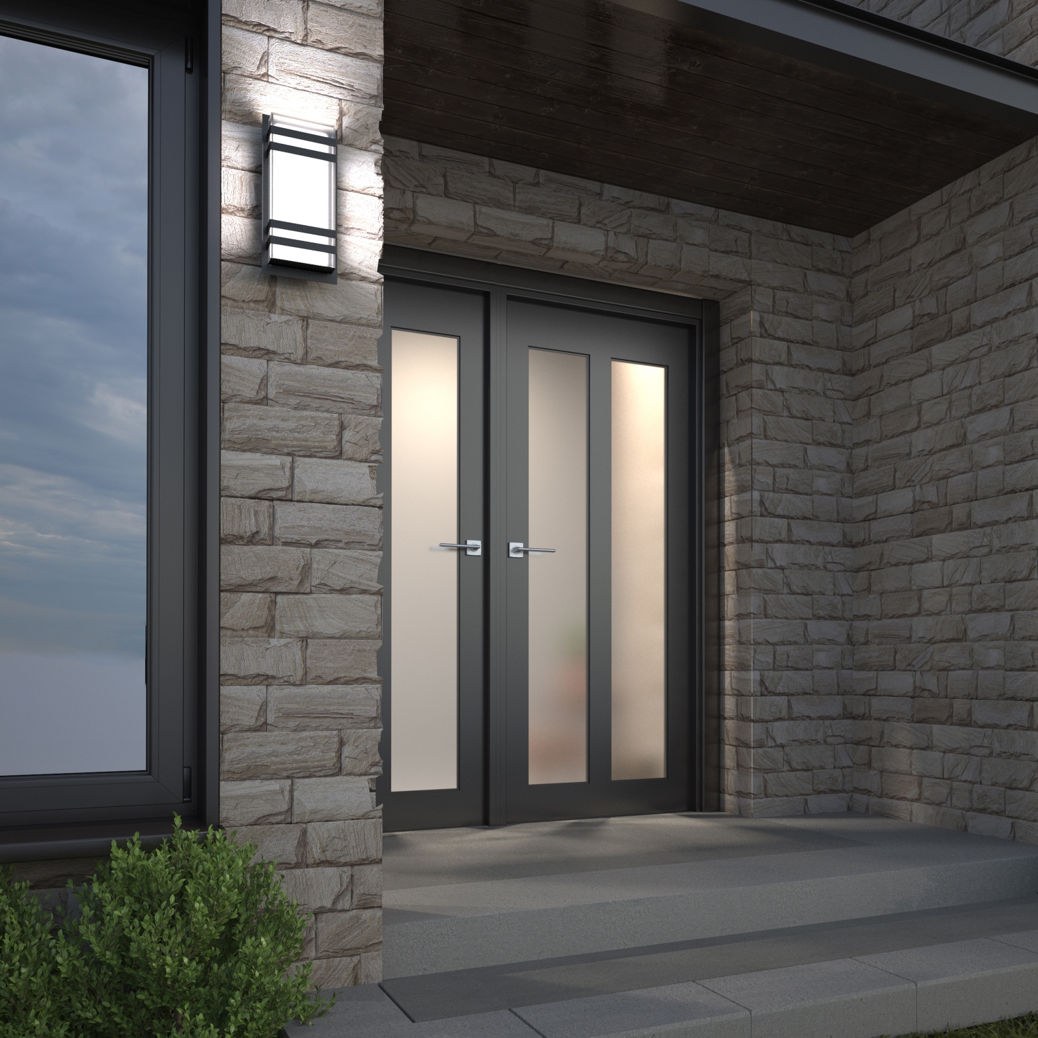 Applique murale d'extérieur moderne GLOW Box, noir