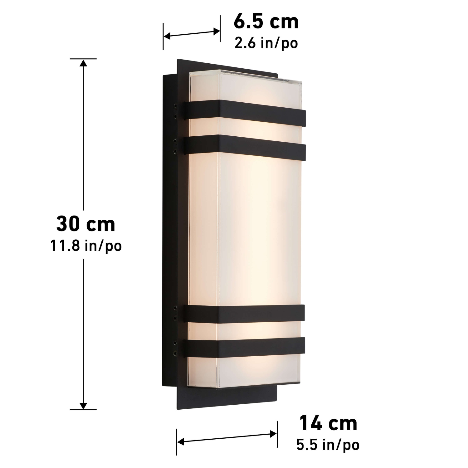 Applique murale d'extérieur moderne GLOW Box, noir