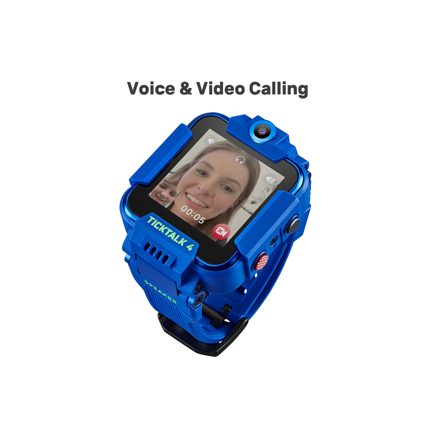 TickTalk 4 Unlocked 4G LTE Kids Smart Watch Phone with GPS Tracker, Combines Video, Voice and Wi-Fi Calling, Messaging & 2x Cameras-Galaxy Blue