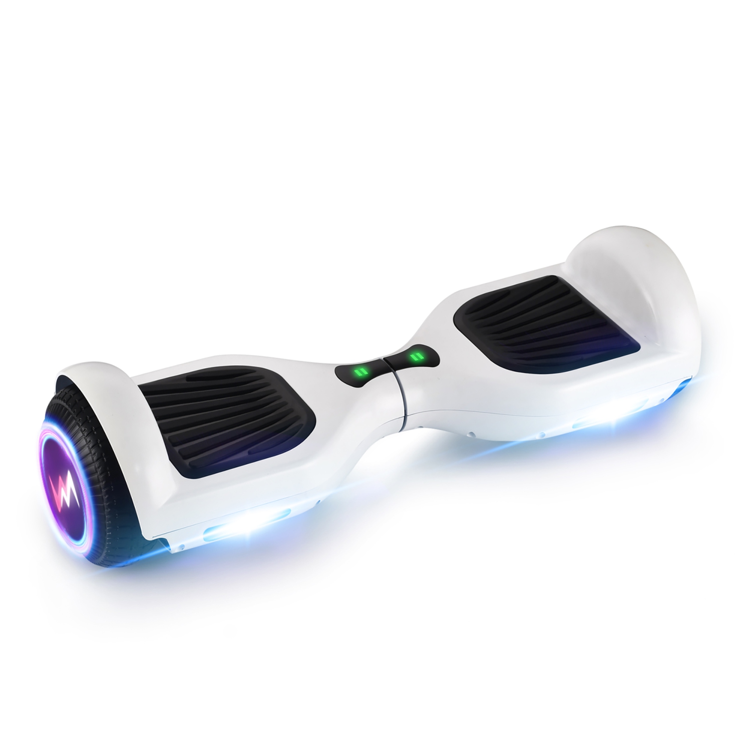 WEELMOTION Classic White Hoverboard with Music Speaker and LED Front Lights & Shining Wheels All Terrain 6.5" UL 2272 Certified Hoverboard with free hover board bag