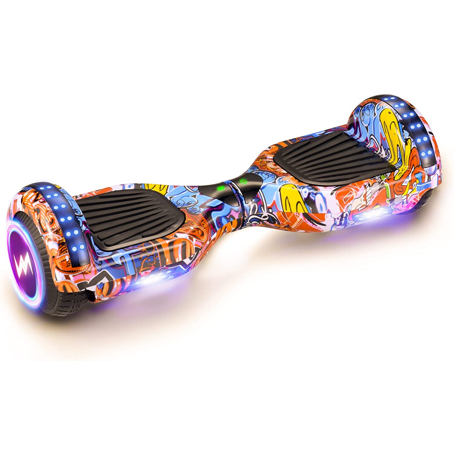 WEELMOTION Hiphop Orange Hoverboard with Music Speaker and LED Front & Strap Lights All Terrain 6.5" UL 2272 Certified Hoverboard with complimentary hover board bag