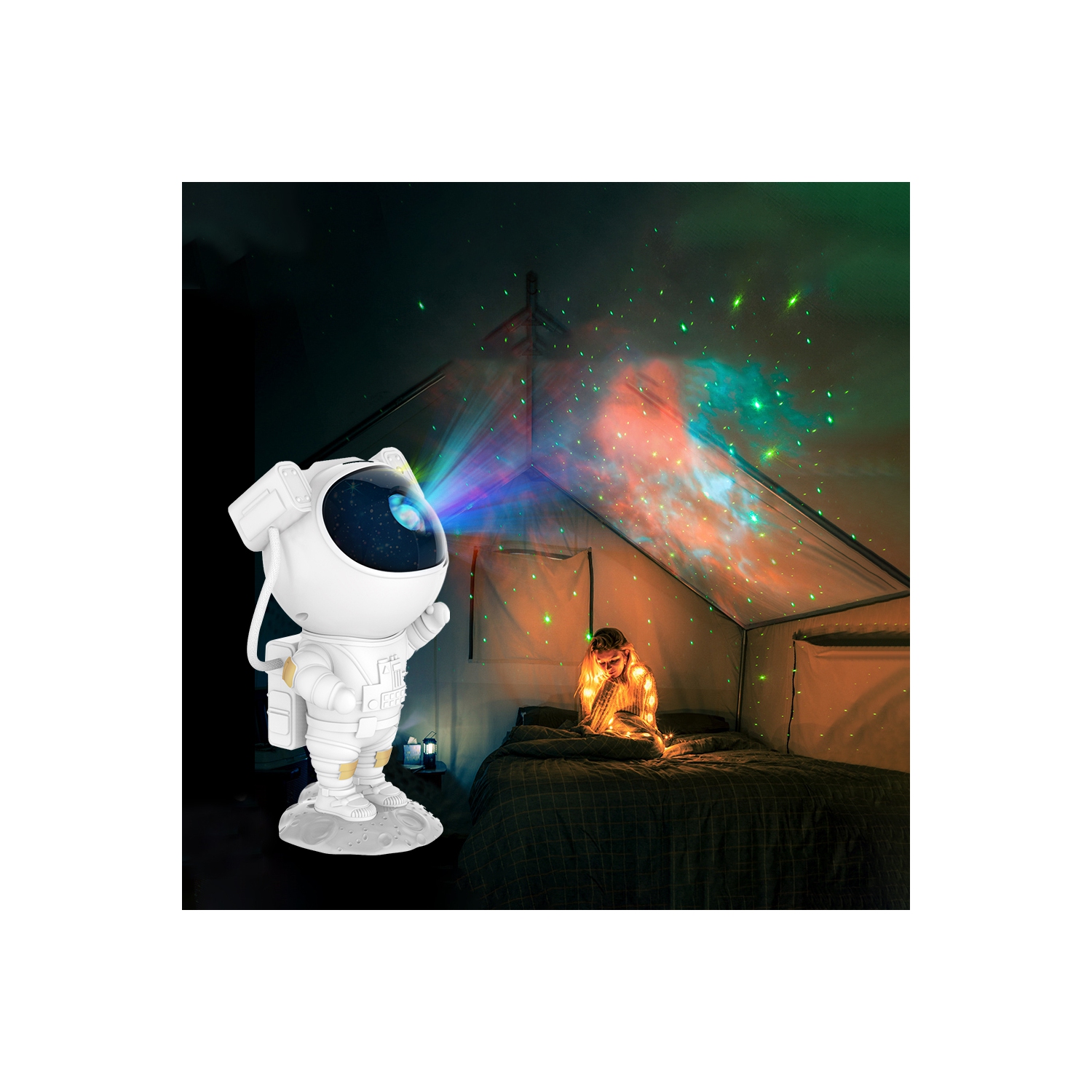 LED lampe de feu de nuit avec le cosmonaute Commande à distance  d'alimentation USB Ciel étoilé projecteur - Chine La lampe du projecteur,  l'astronaute