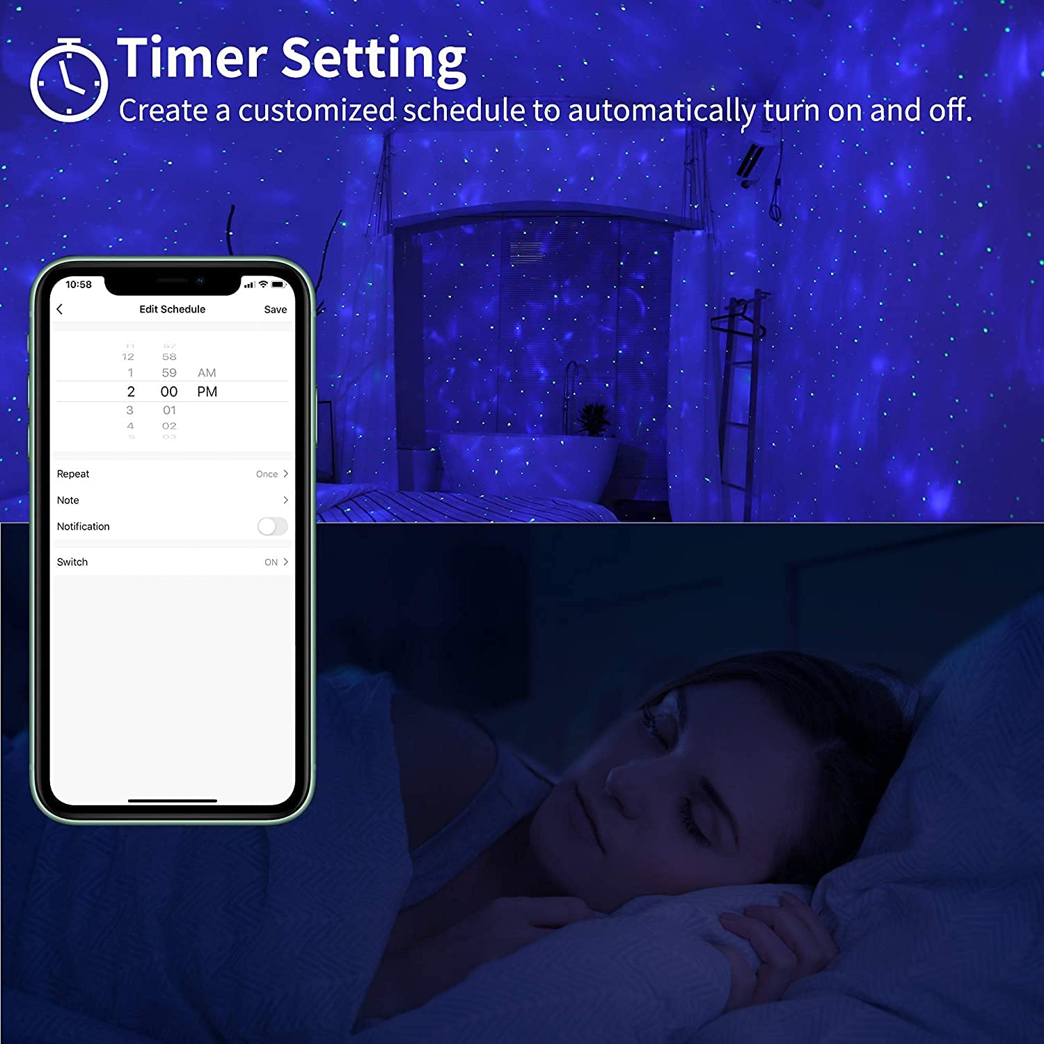 Projecteur Galaxy, projecteur Smart Star 3-en-1. La lumière du ciel fonctionne avec Alexa?Assistant Google pour chambre d’enfant décor/petit Roo