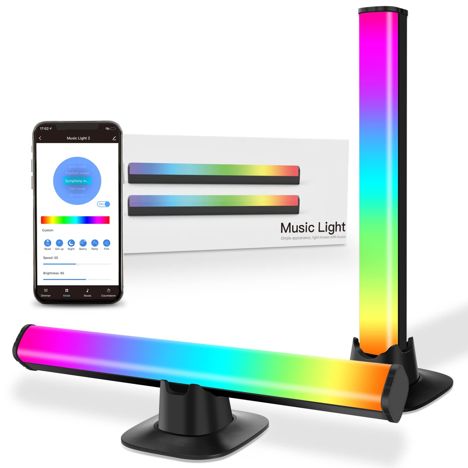 Cadrim Smart LED Light Bar, TV LED Backlight, RGB Ambiance Light Bars, Bluetooth Monitor Lights with APP Control, TV Ambient