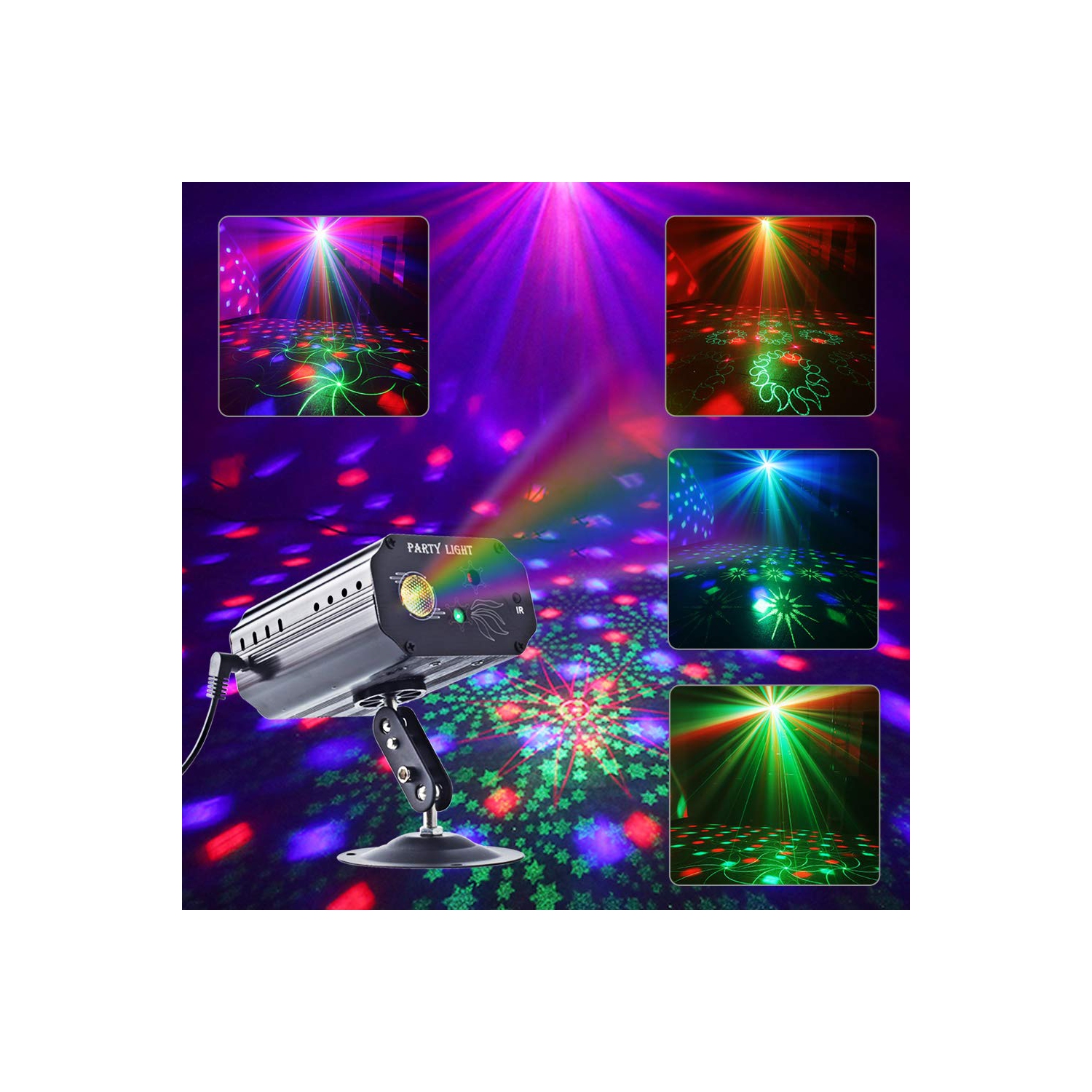 Lumières laser?CHINLY mise à niveau lumières de fête projecteur DEL RVB Stage Rotating Lights Stroboscope Disco Stage lumières disco éclairage