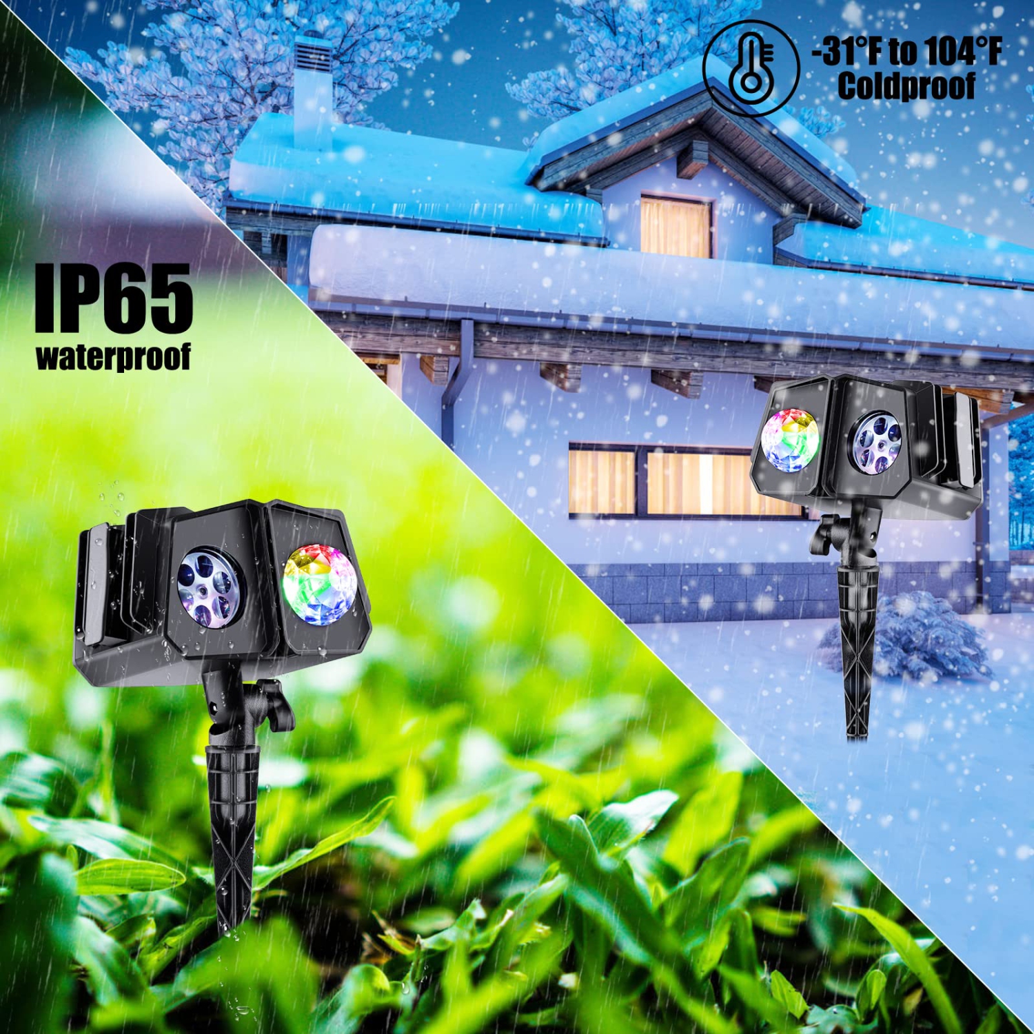 Christmas Projector Lights Outdoor - 26 HD Effects Waterproof with RF Remote Control Timer for Indoor Halloween Holiday Night Gathering Party