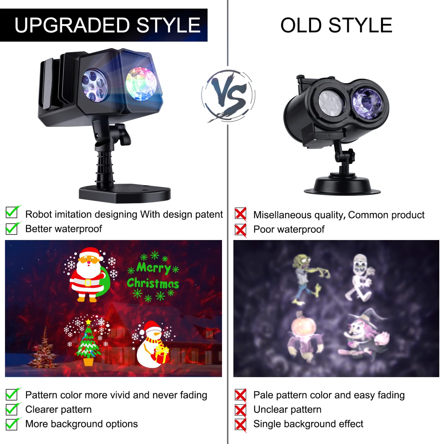 Christmas Projector Lights Outdoor - 26 HD Effects Waterproof with RF Remote Control Timer for Indoor Halloween Holiday Night Gathering Party