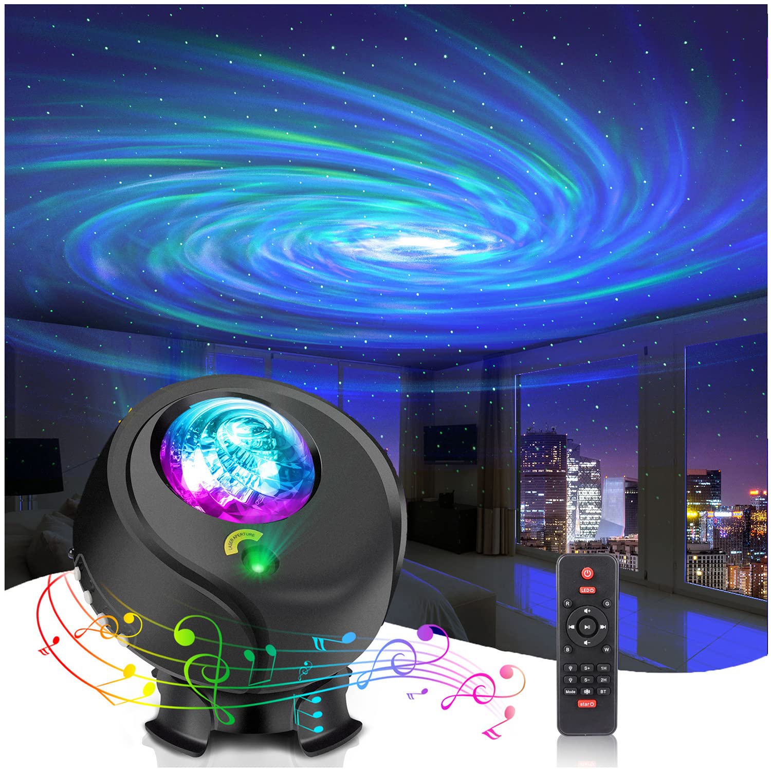 Galaxy Light Projector - Aurora Projector Star Projector with Remote  Control, Timer & Bluetooth Speaker, Starry Night Light Projector Galaxy Projector  Lights for Room Décor